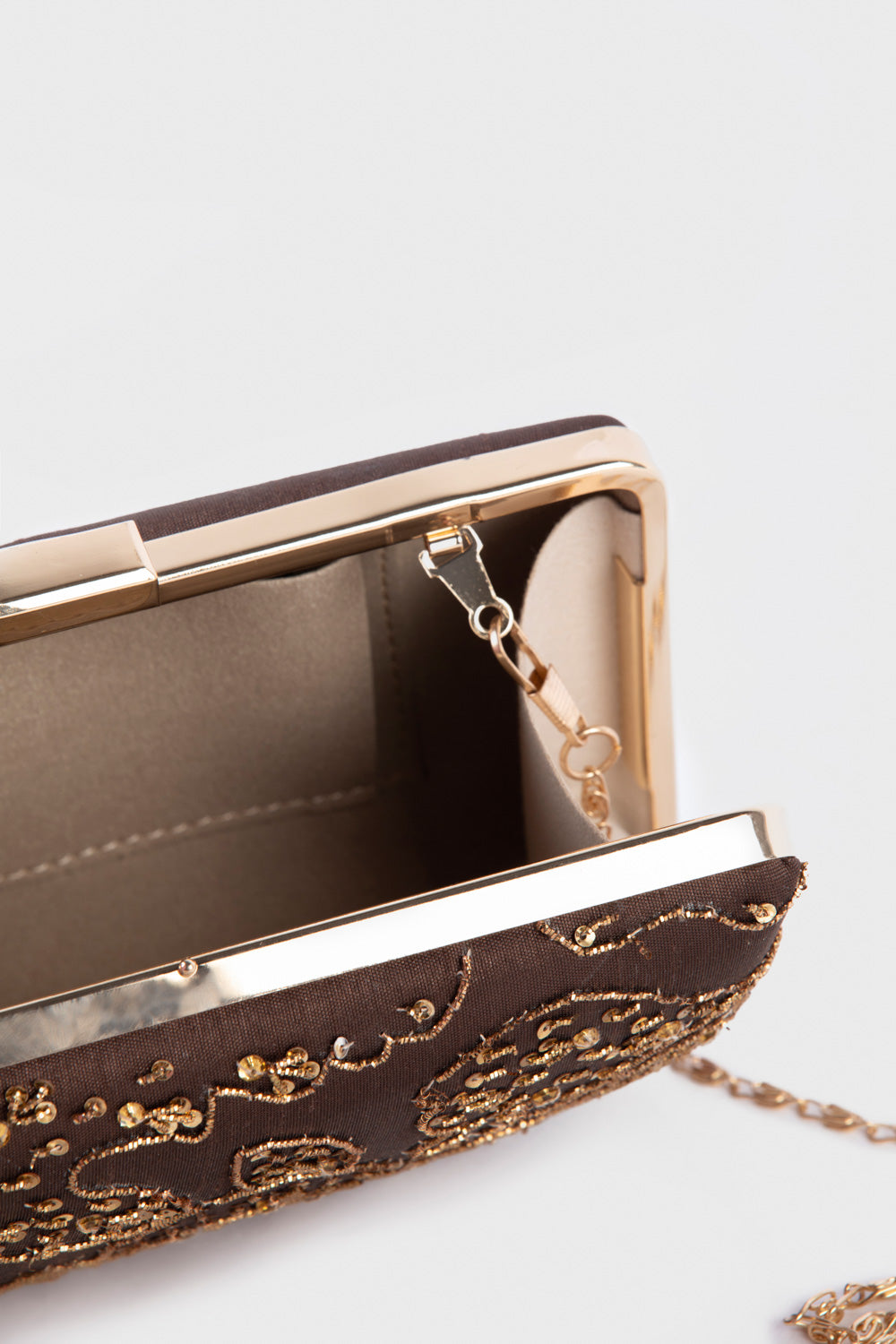 Embellished Satin Clutch