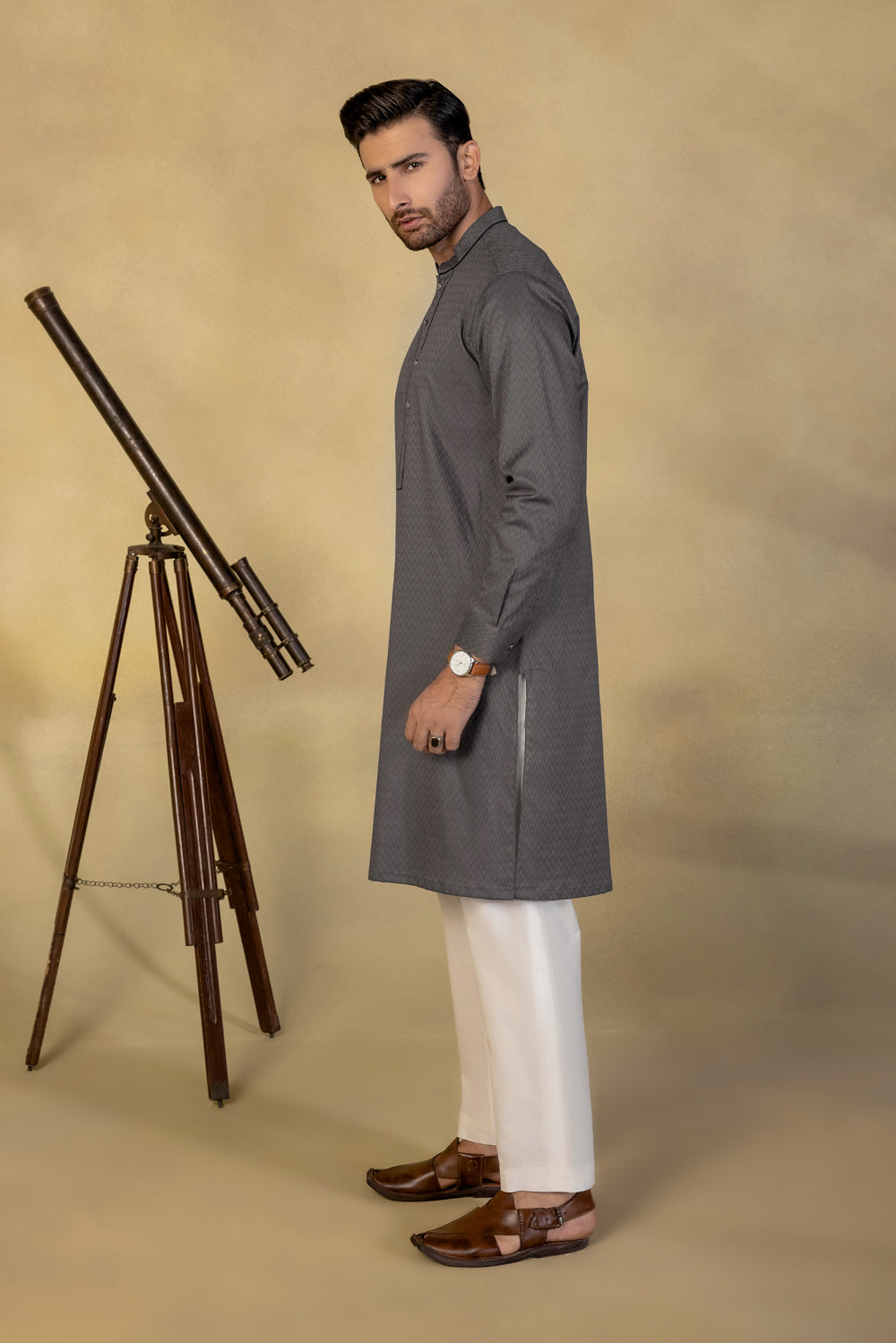 Cotton Jacquard Kurta