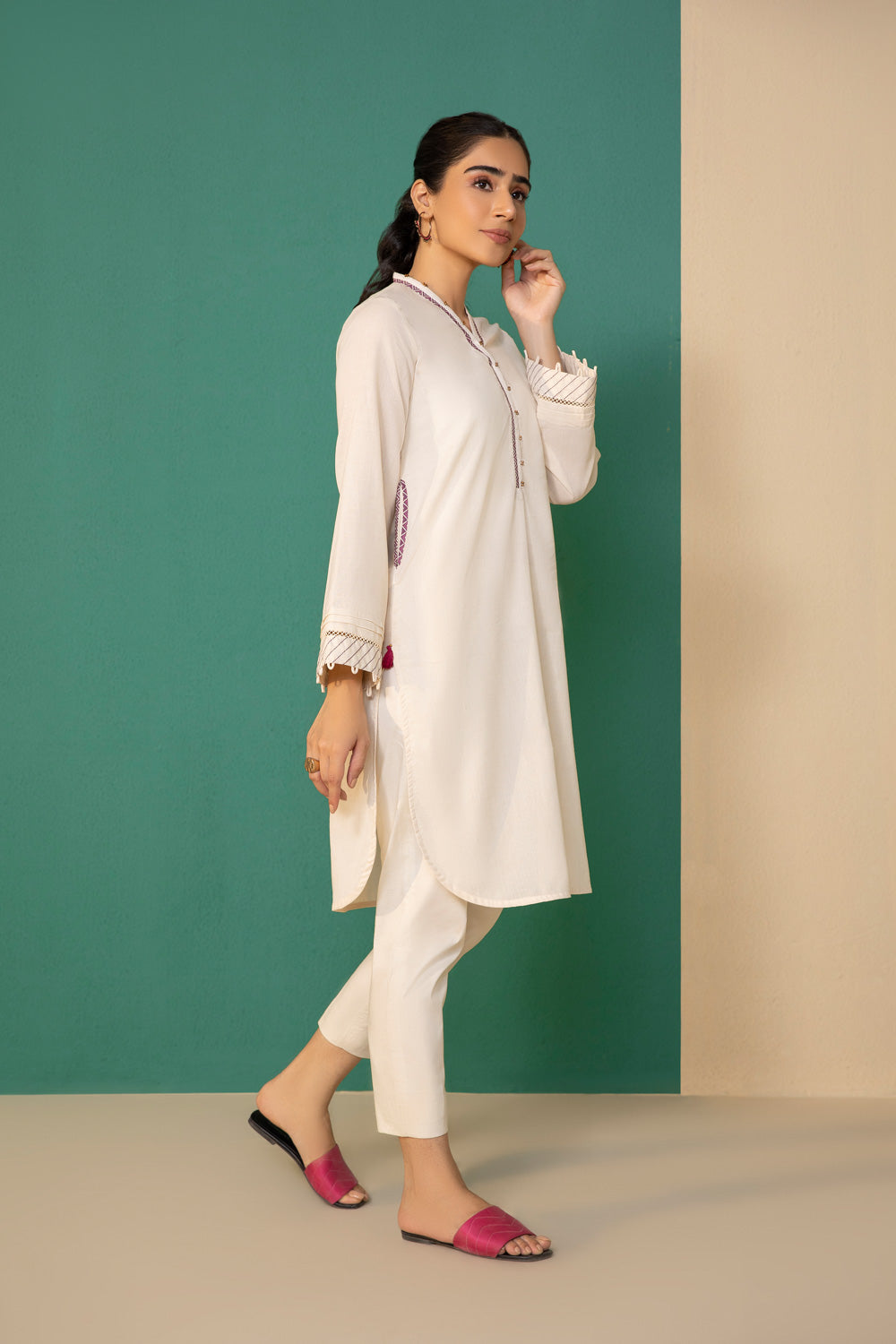 Embroidered Mélange Shirt