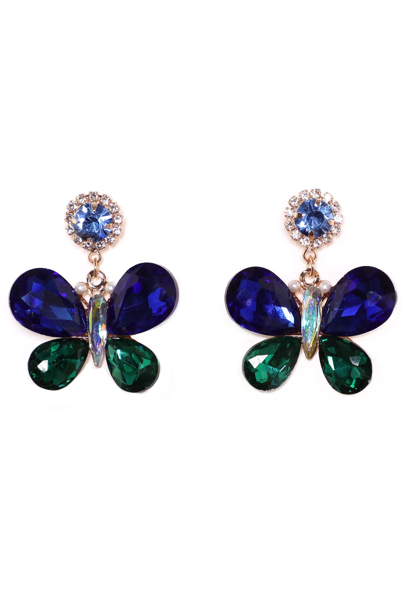 Garten Butterfly Drop Ohrringe - Blau/Kombination