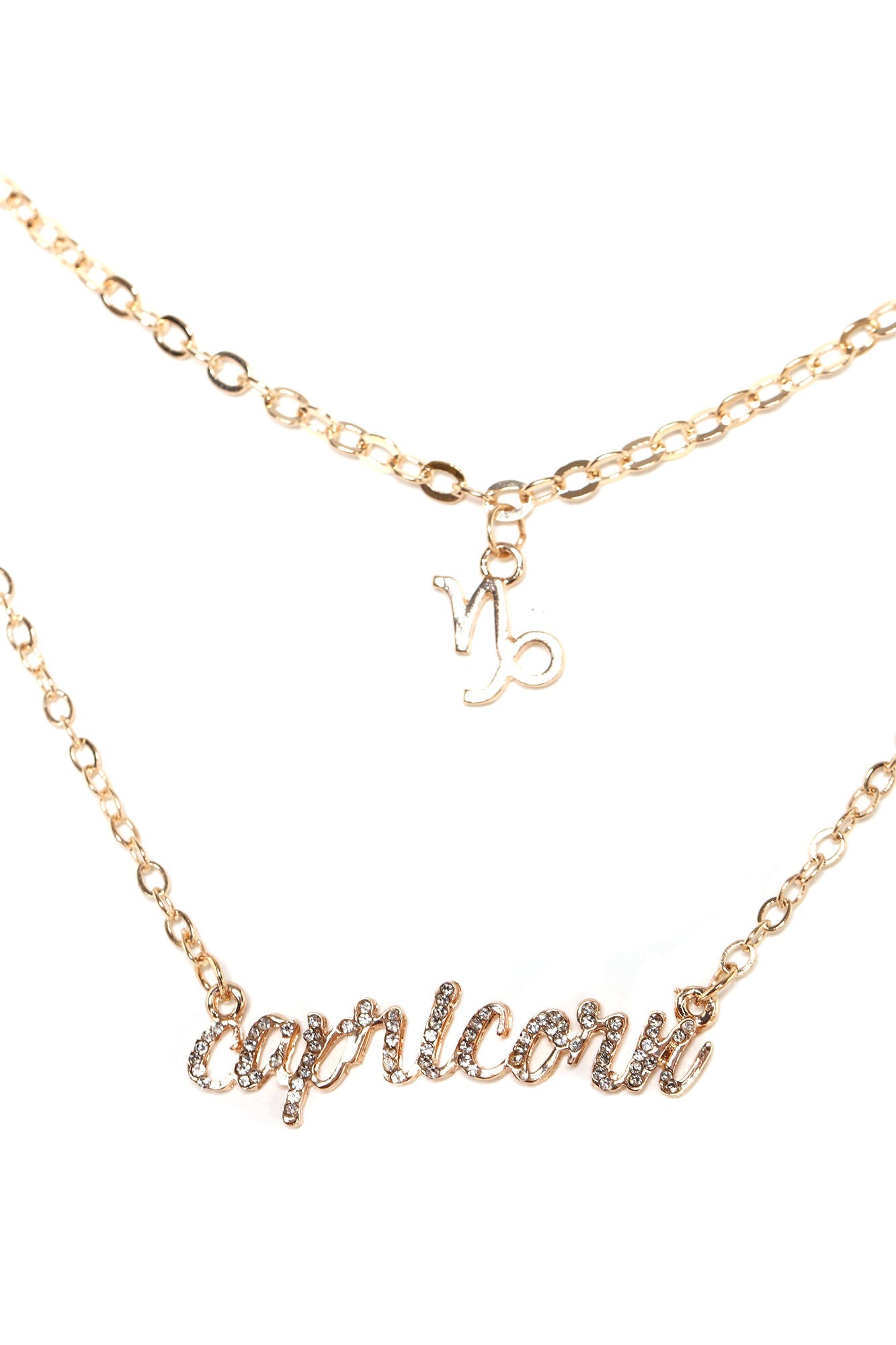 Steinbock ist meine schild geschichtete Halskette - Gold