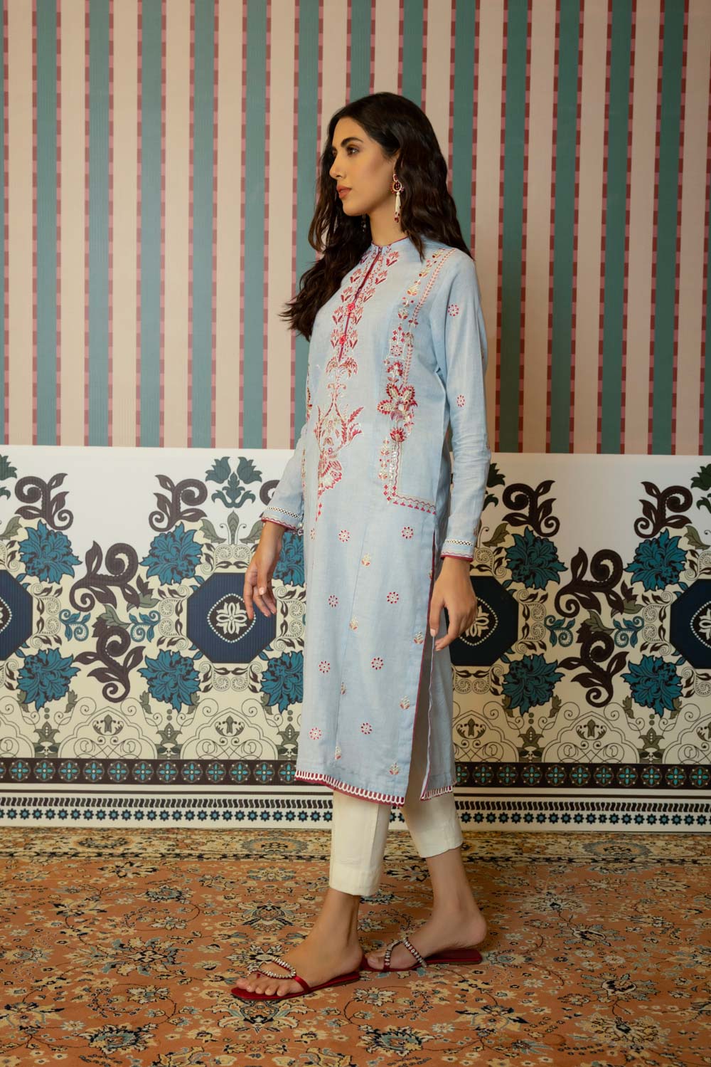 Embroidered Mélange Shirt