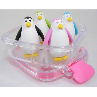 4 Penguin Erasers in a Box