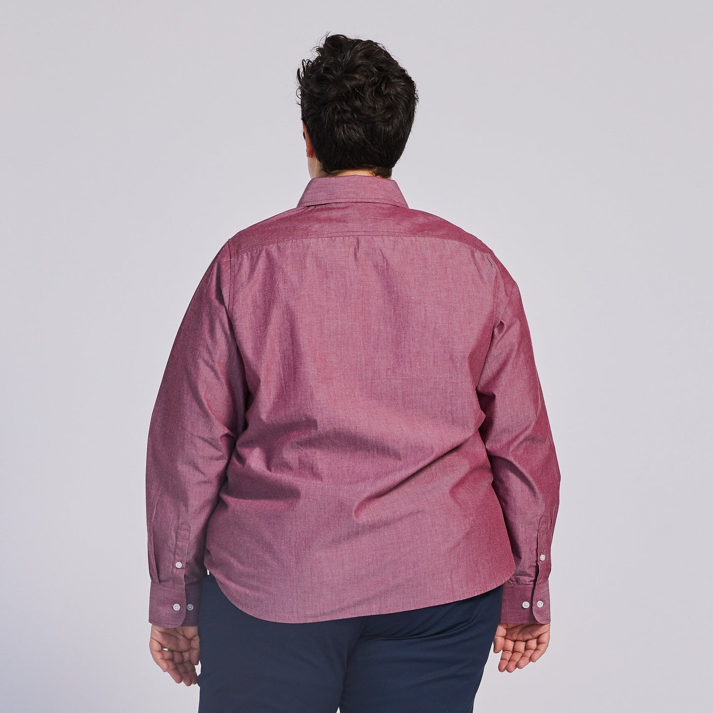 Red Chambray Point Collar Shirt