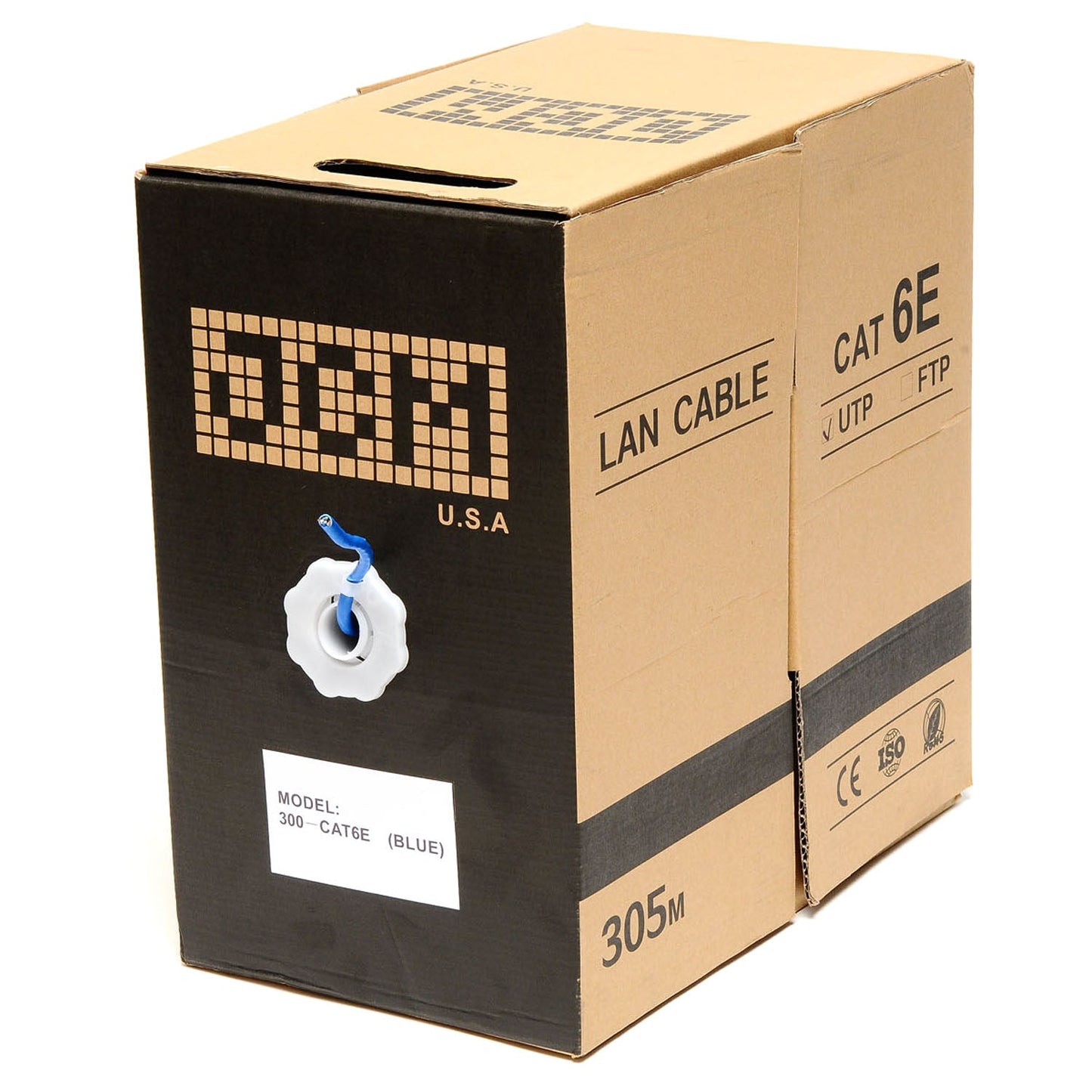 300-CAT6E/B 1KFT LAN Cable 8C Blue 23awg