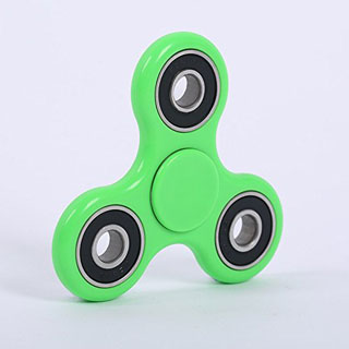 Fidget Hand Spinner Green with Black Rings