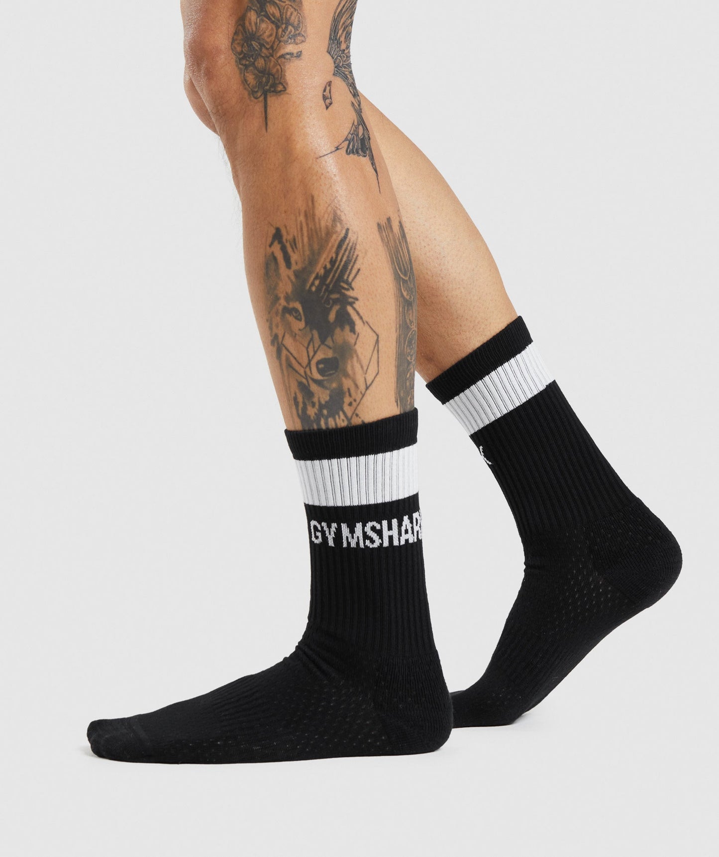 Gymshark Premium Logo Crew Socken 1pk - Schwarz