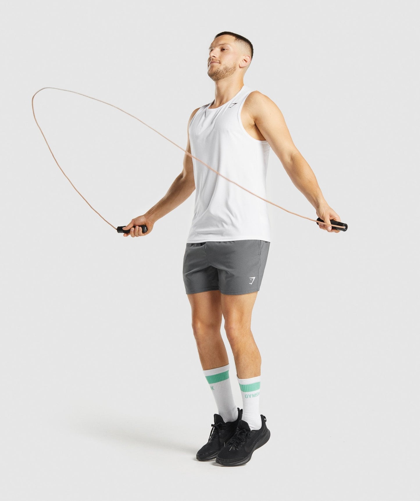 Gymshark Premium Logo Crew Socken 1pk - Weiß/hellgrün