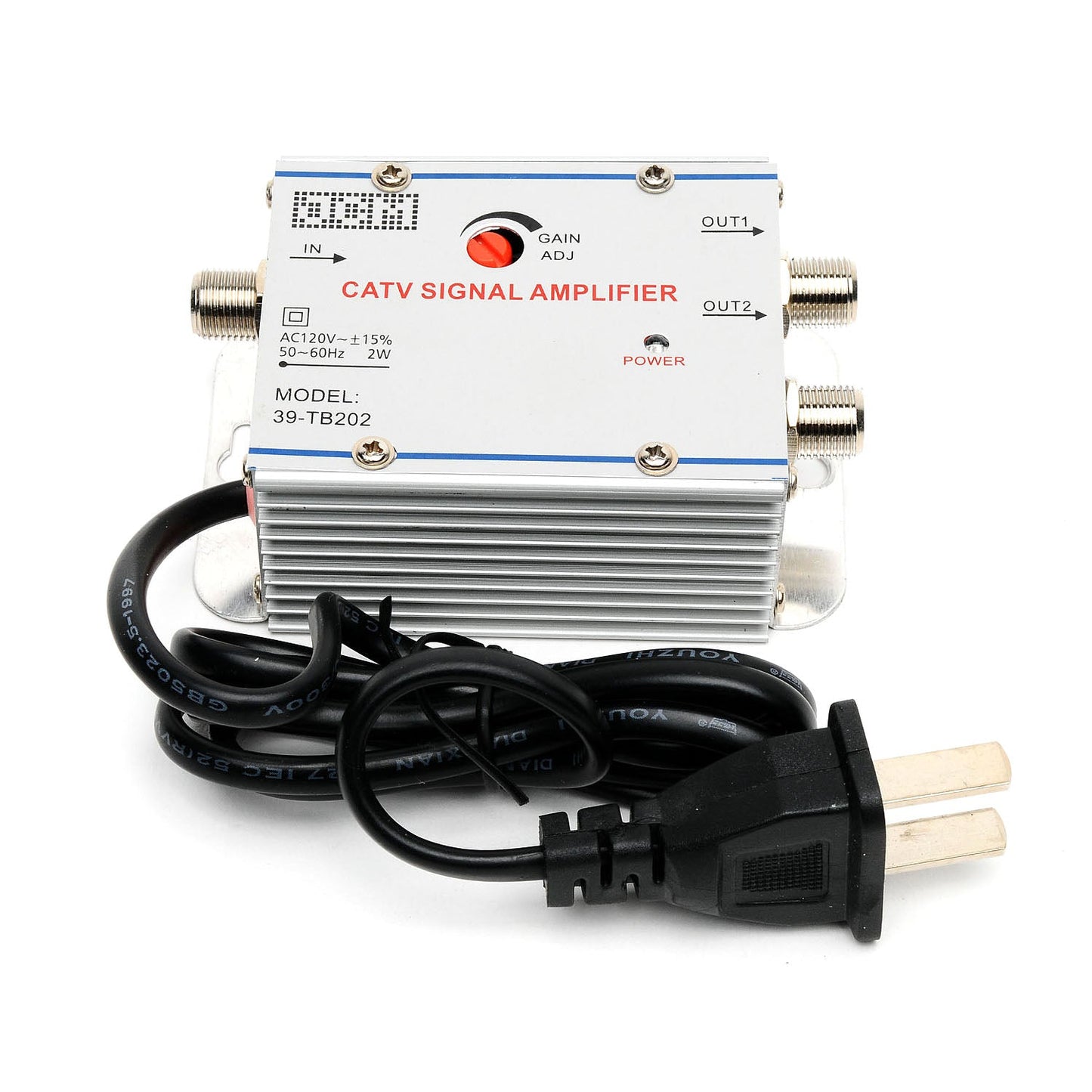 39-TB202 TV-Antennenverstärker 20db/75ohm 2-Wege