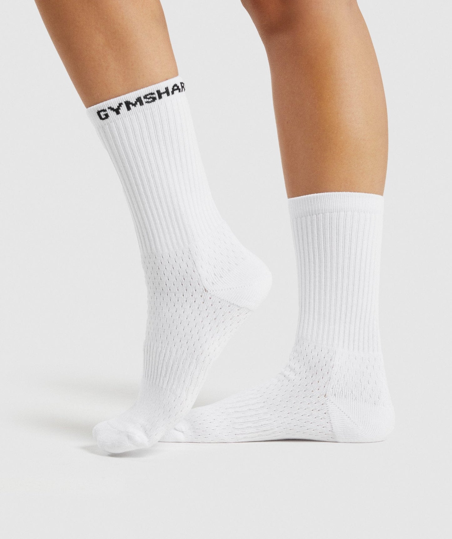 Gymshark Premium Logo Crew Socken 1pk - Weiß