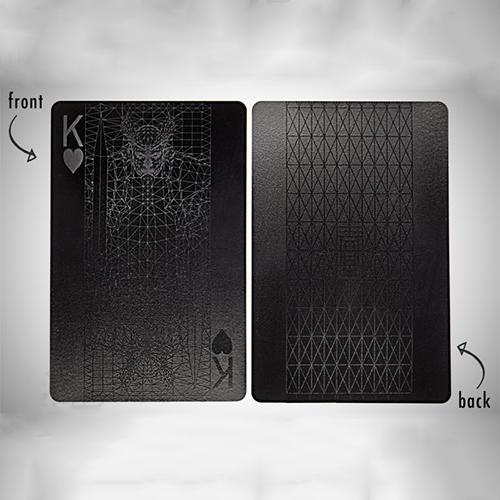 Wasserdichte schwarze Plastikpokerkarten (1 Set)