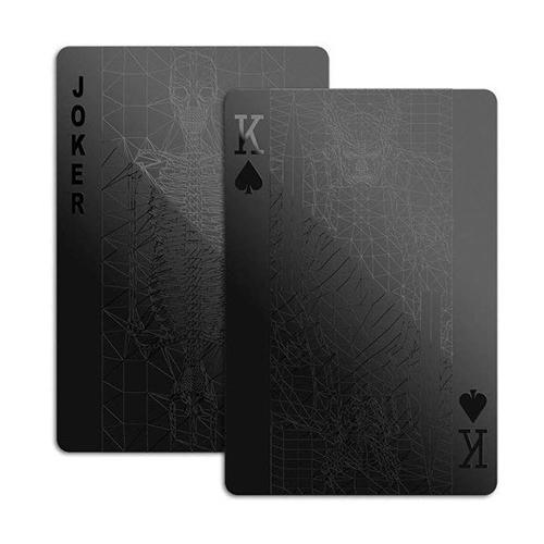 Wasserdichte schwarze Plastikpokerkarten (1 Set)