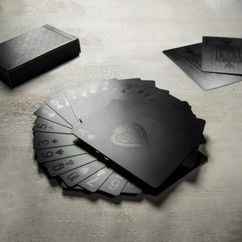 Wasserdichte schwarze Plastikpokerkarten (1 Set)