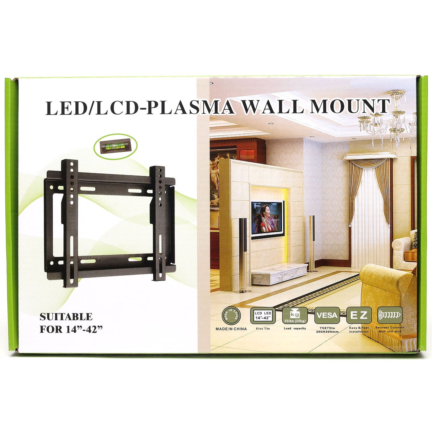 58-TM1221 14-42TV वॉल माउंट फिक्स.55lbs"