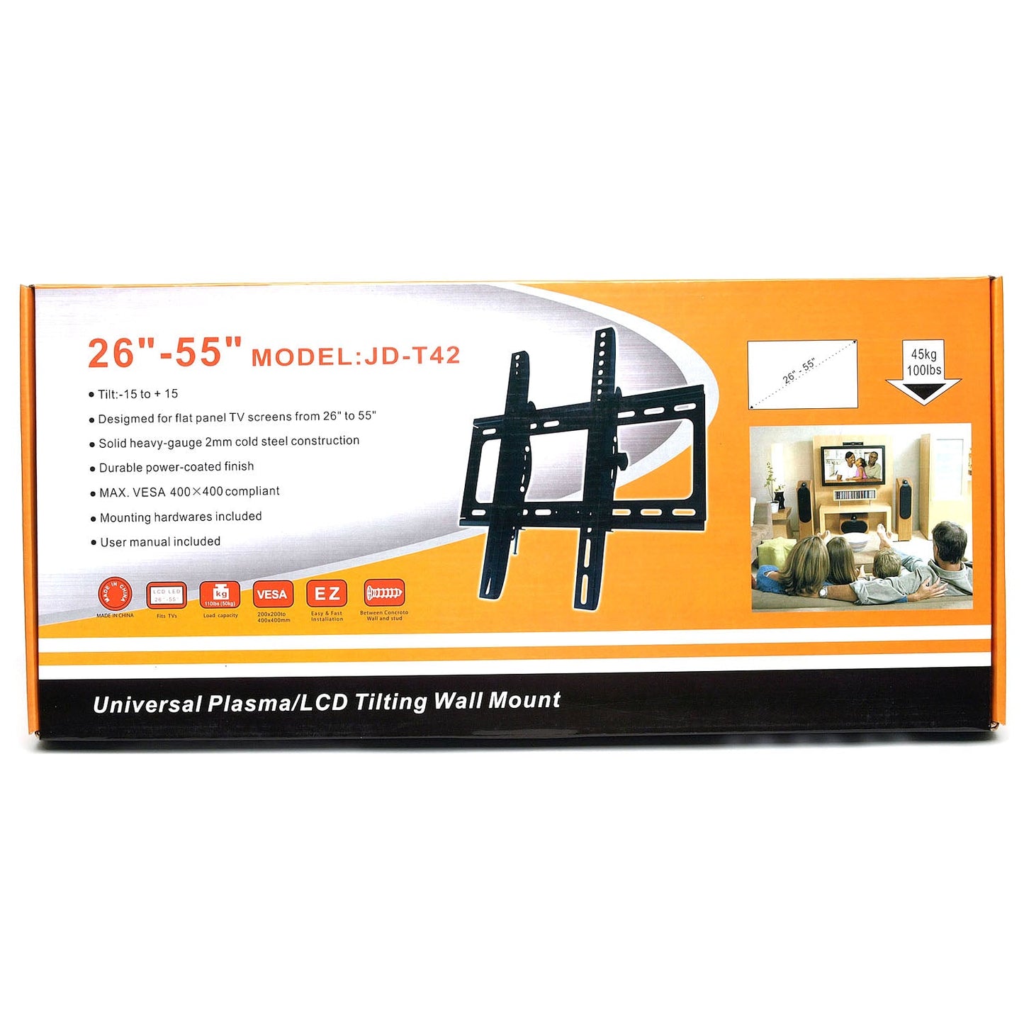 58-TM2260 26-55TV वॉल माउंट एडज.110lbs"