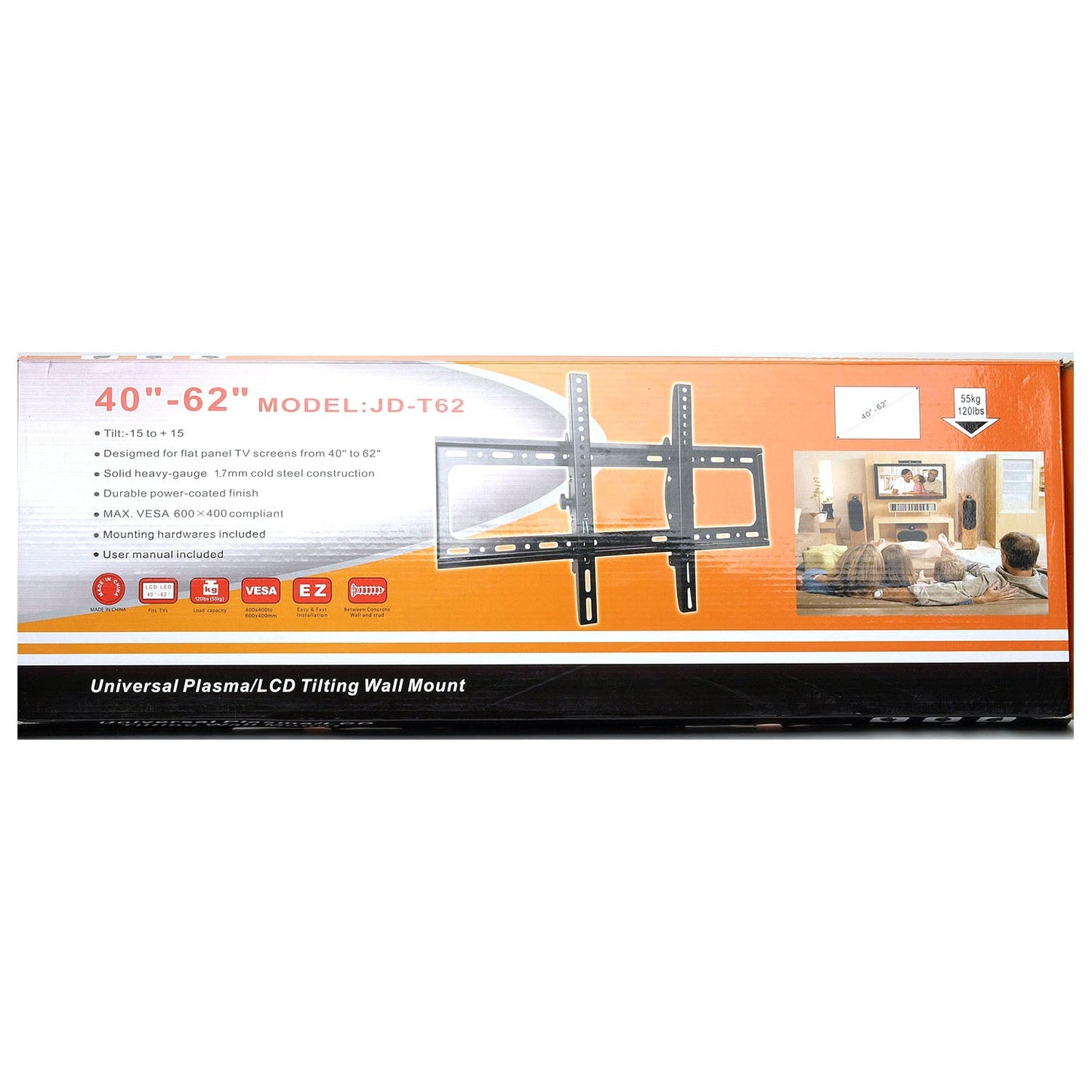 58-TM2261 40-62TV वॉल माउंट एडज.120lbs"