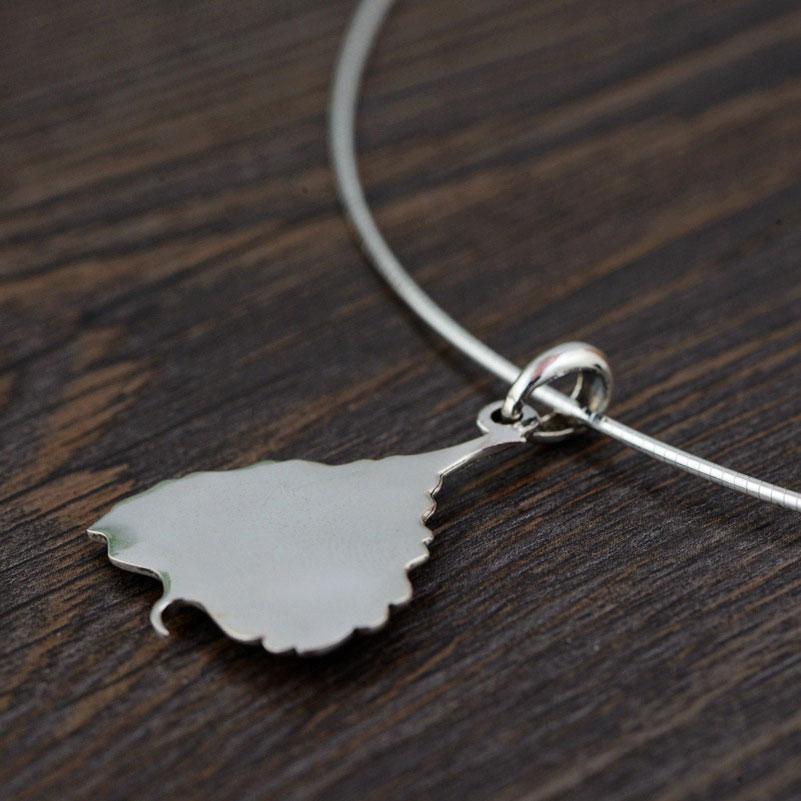 925 Silber Bodhi Blatt om Anhängerketten