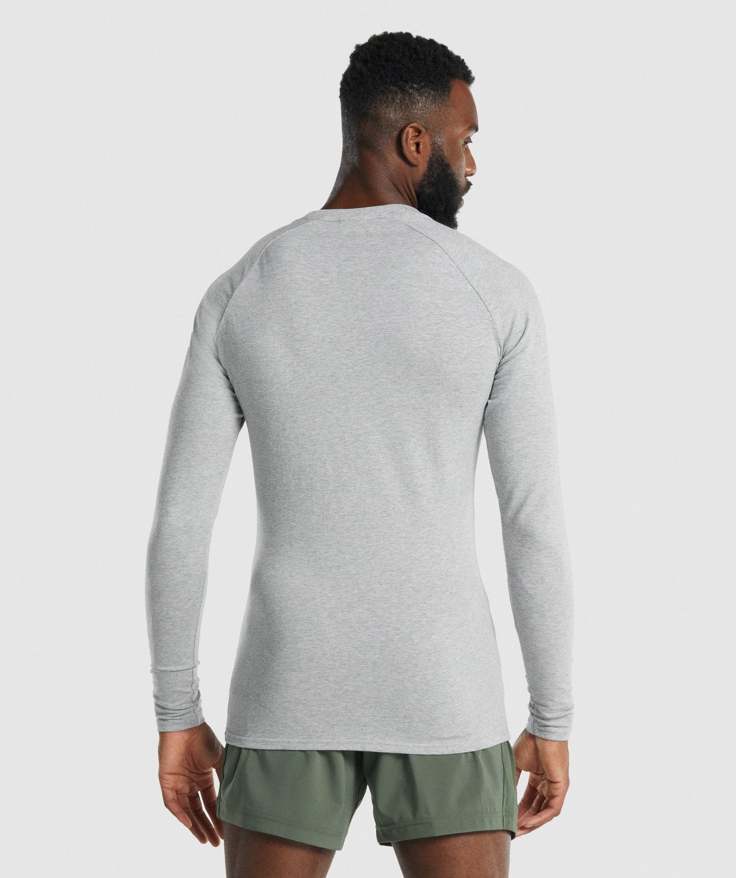 Gymshark Apollo Langarm T -Shirt - hellgraue Mergel