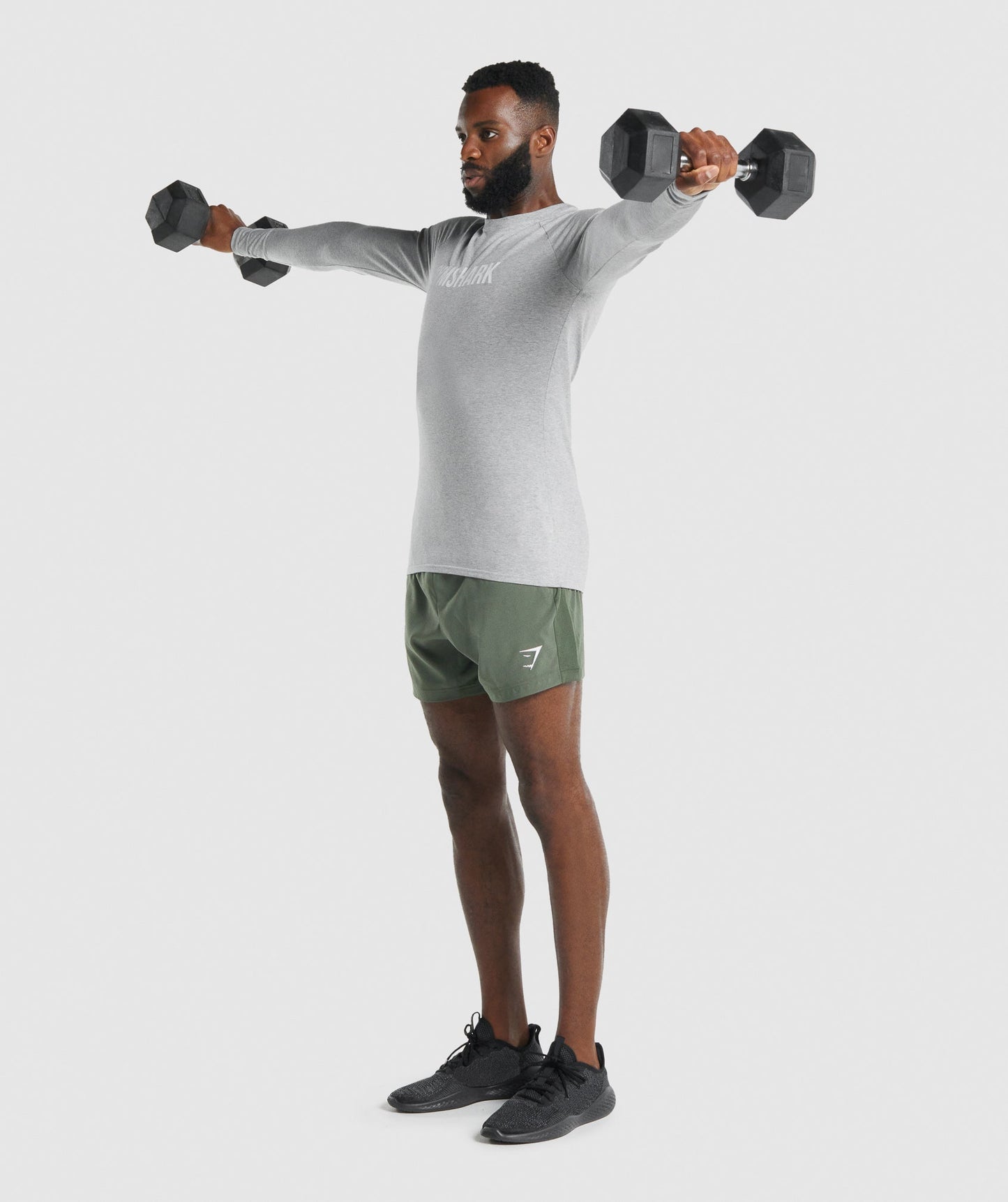 Gymshark Apollo Langarm T -Shirt - hellgraue Mergel