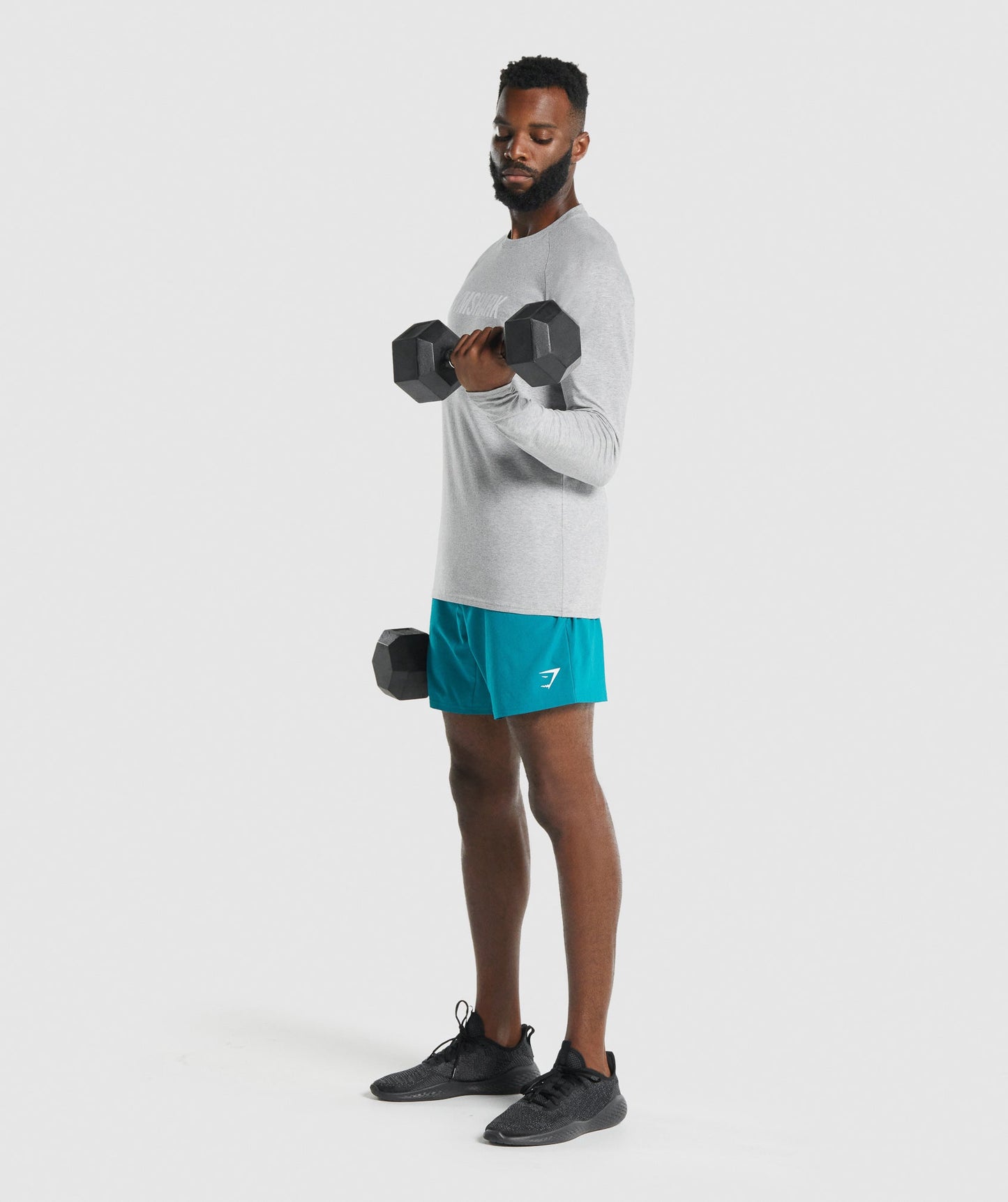Gymshark Apollo Langarm T -Shirt - hellgraue Mergel