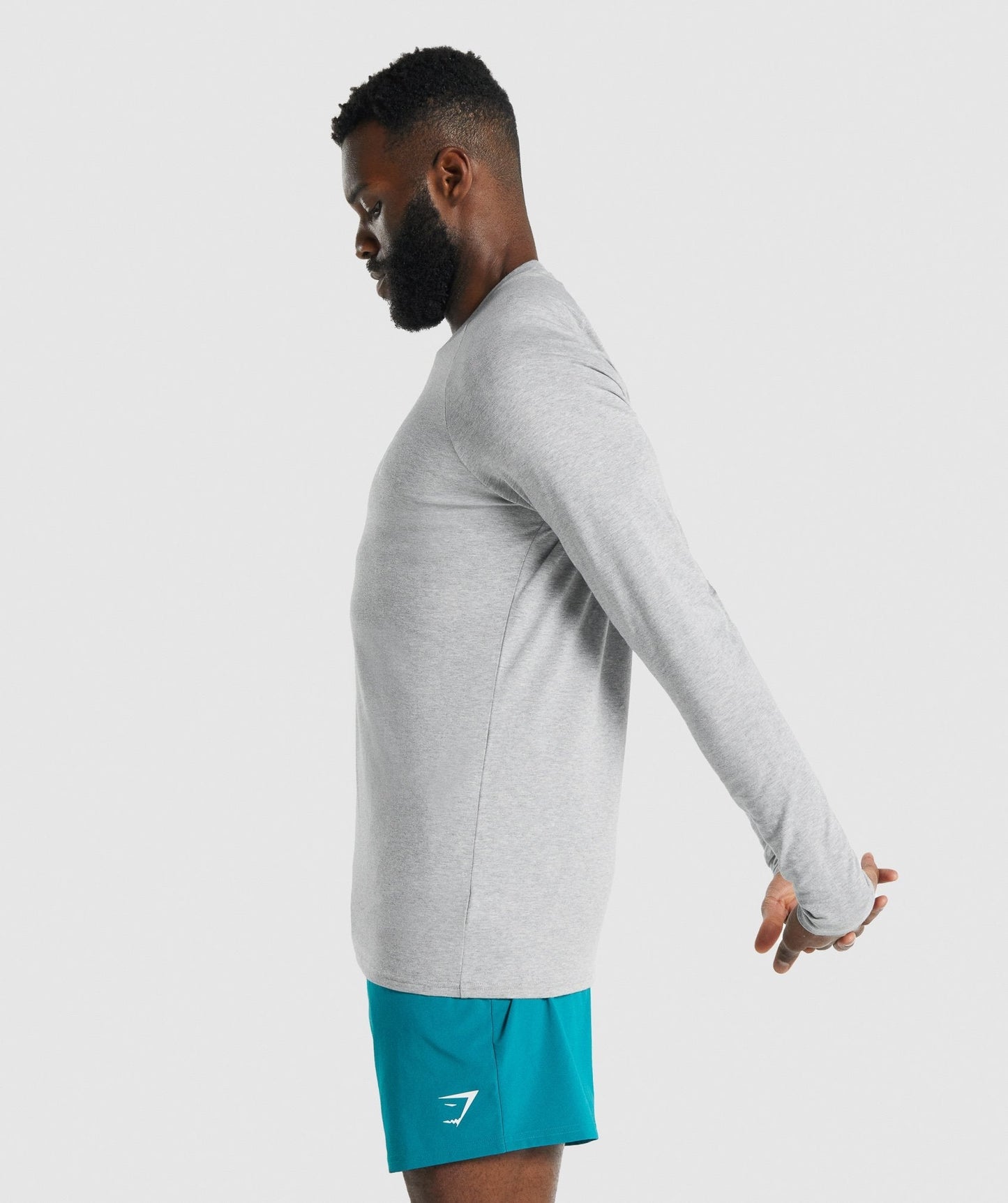 Gymshark Apollo Langarm T -Shirt - hellgraue Mergel