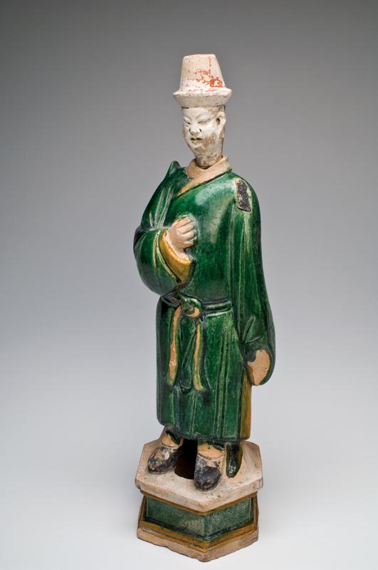 Eine große chinesische Grabfigur mit Sancai-Glasur, Ming-Dynastie, ca. 1368–1644 n. Chr.