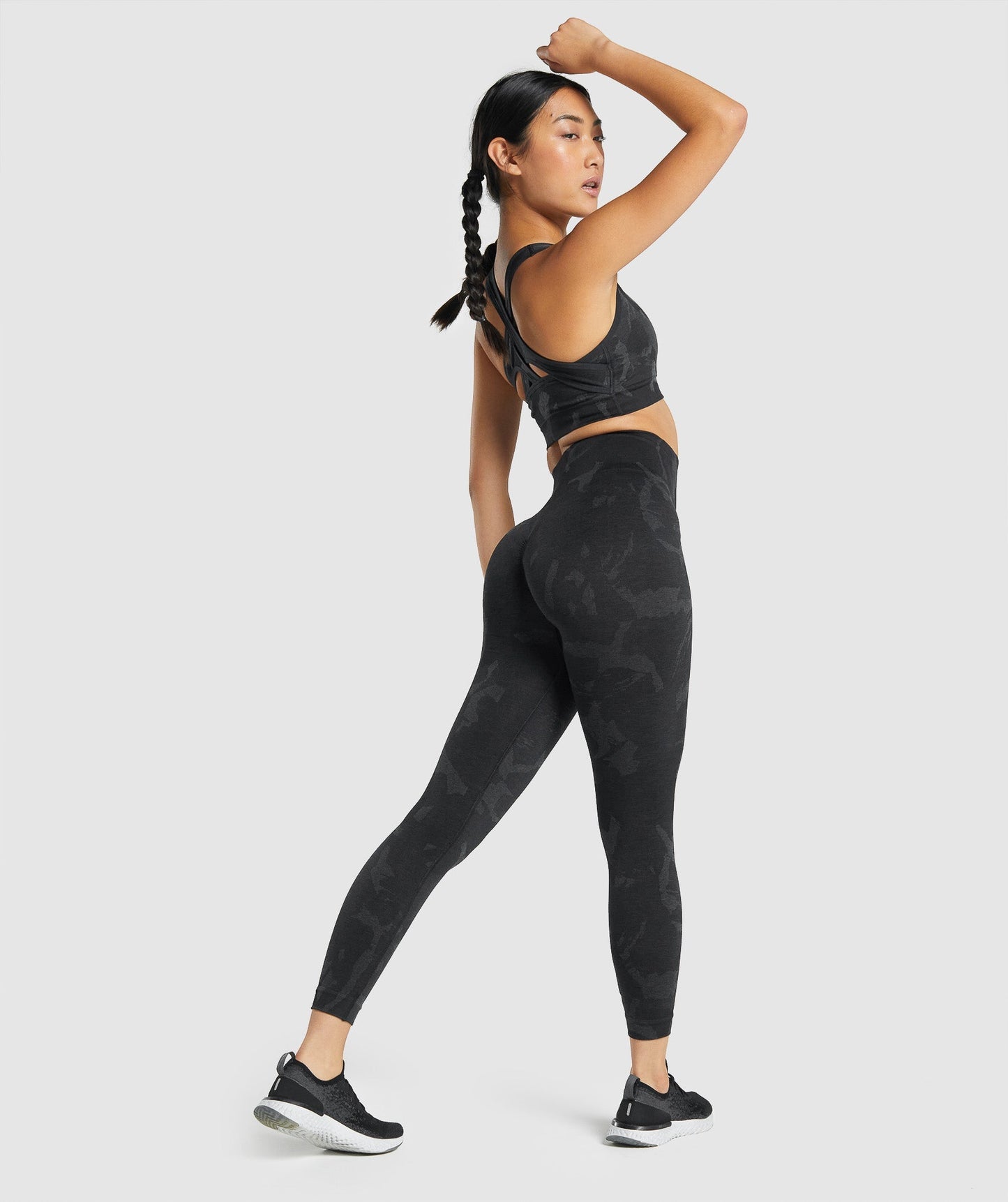 Gymshark Adapt Camo nahtlose Leggings - Savanna | Schwarz