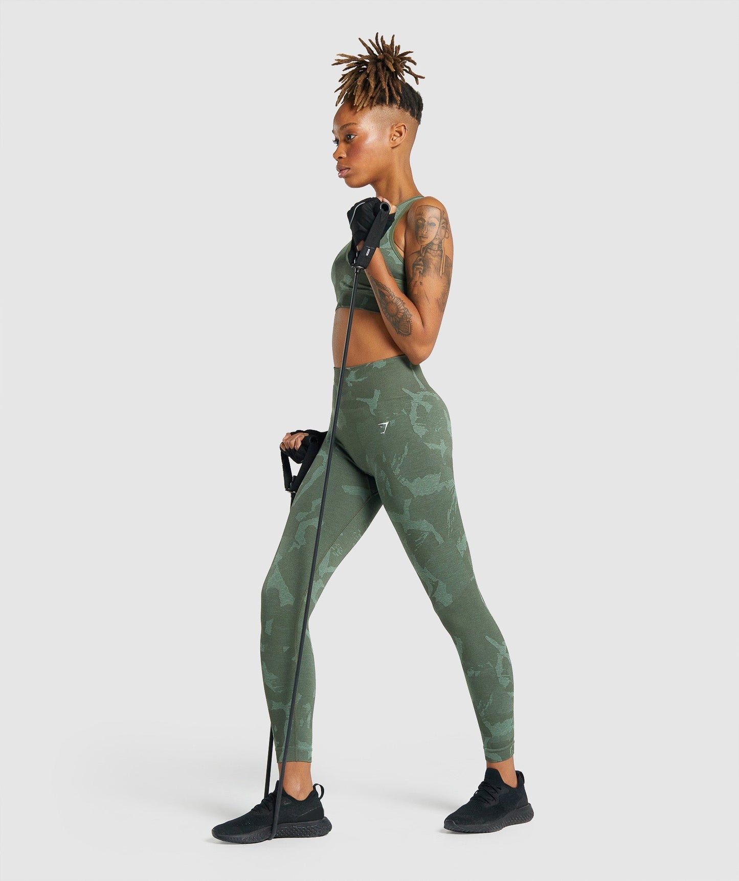 Gymshark Adapt Camo nahtlose Leggings - Savanna | Grün