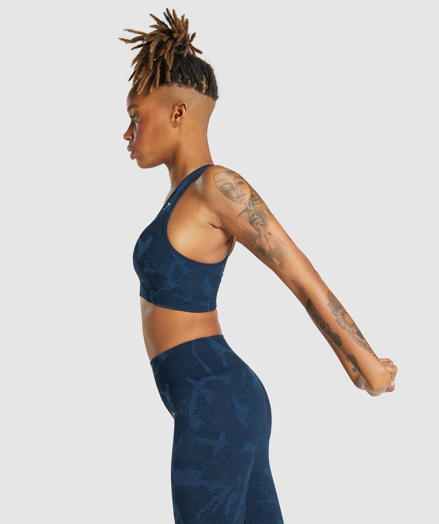 Gymshark Adapt Camo Seamless Racer Back Sports BH - Savanna | Marine