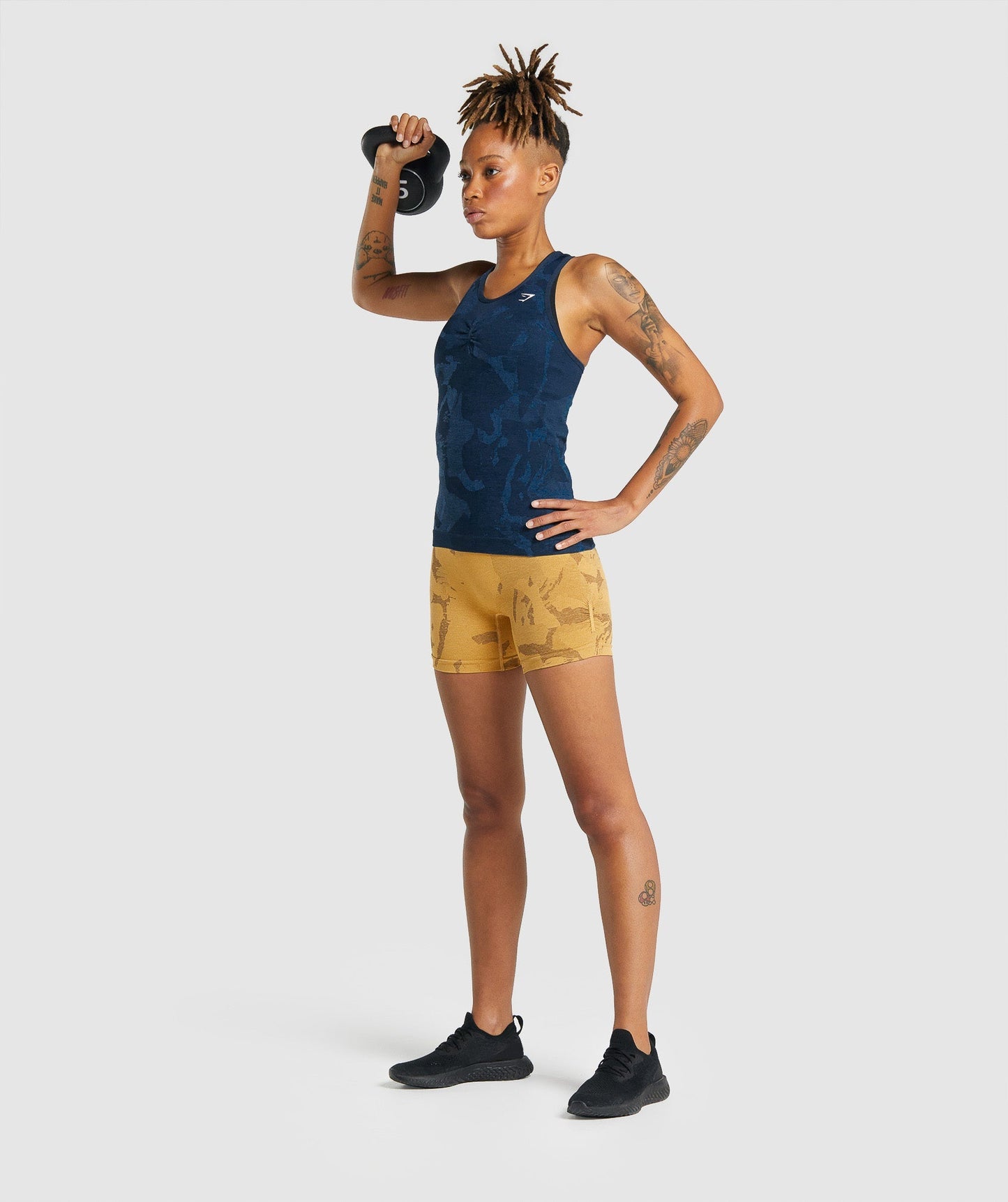 Gymshark Adapt Camo Seamless Tank - Savanna | Navy