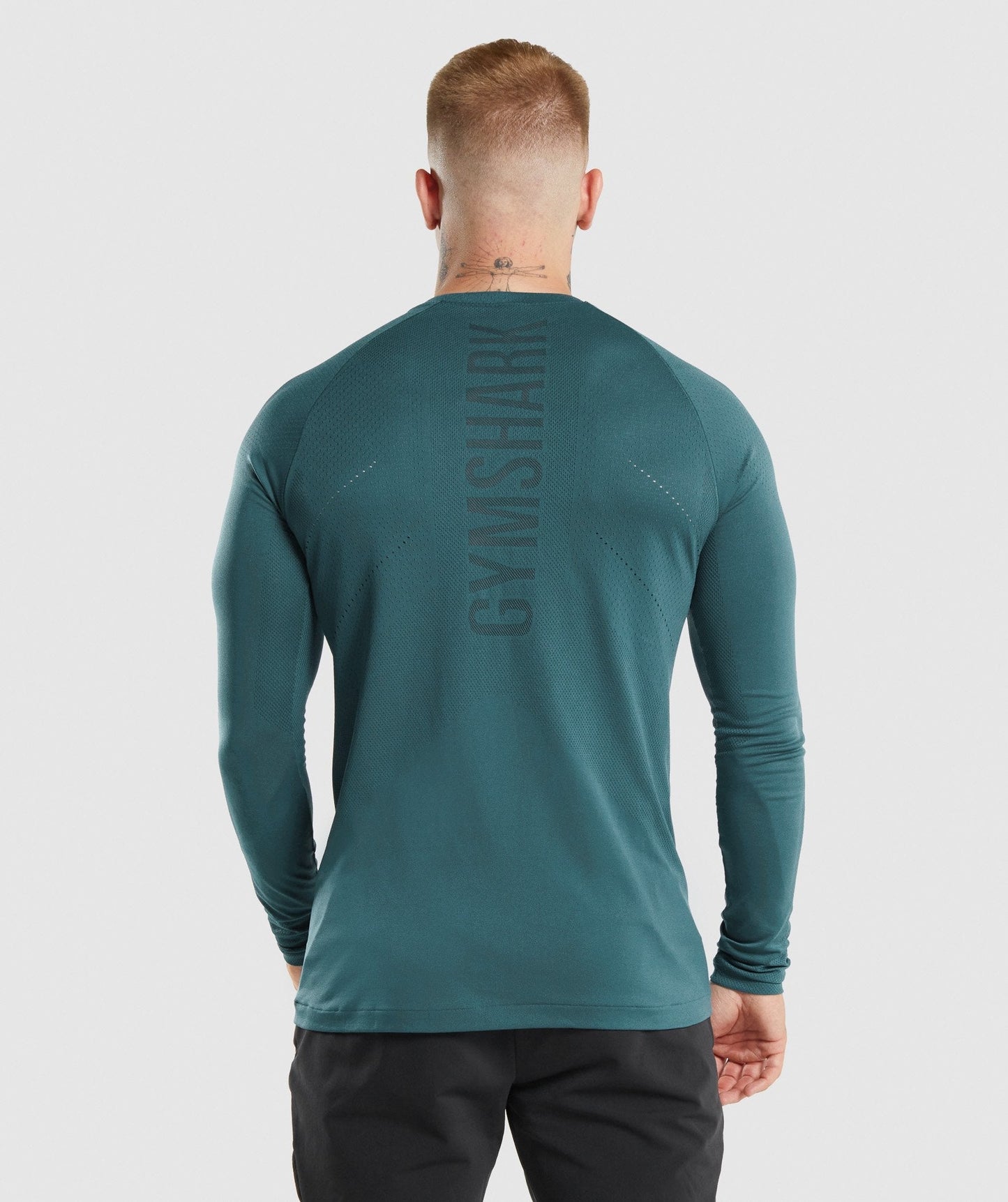 Gymshark Apex Langarm T -Shirt - blaugrün