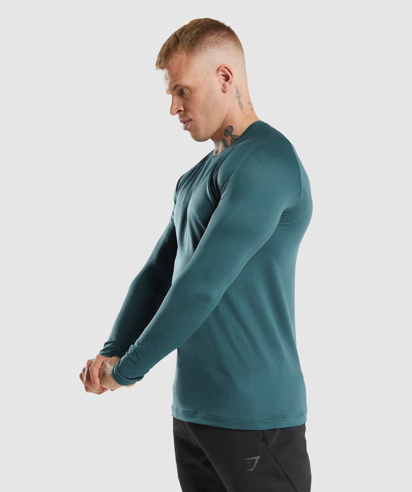 Gymshark Apex Langarm T -Shirt - blaugrün