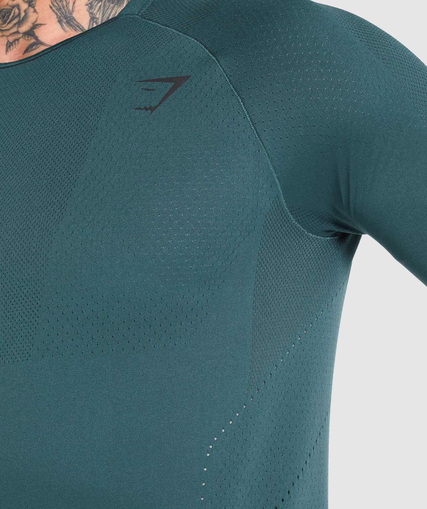 Gymshark Apex Langarm T -Shirt - blaugrün