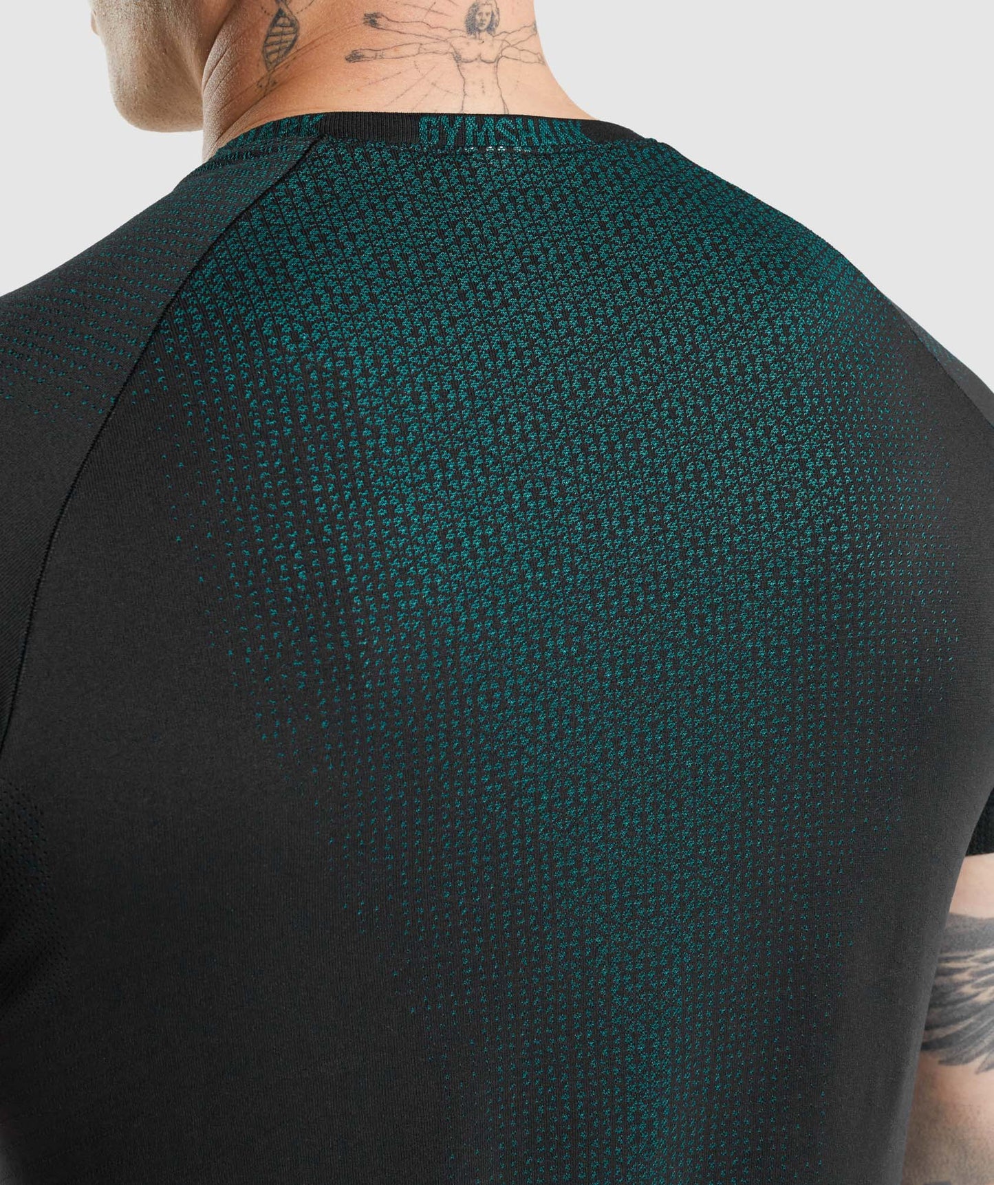 Gymshark Apex Kontrast T -Shirt - Schwarz/Blaugrün