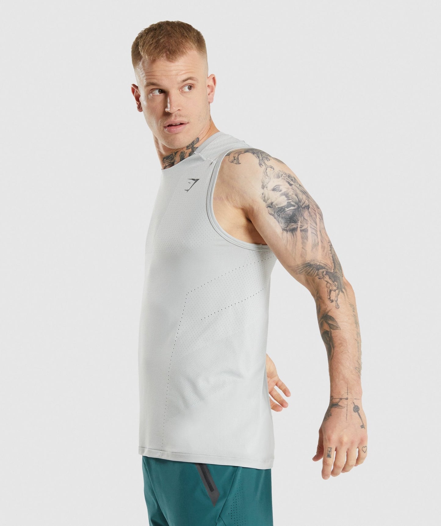 Gymshark Apex Tank - hellgrau/Holzkohle
