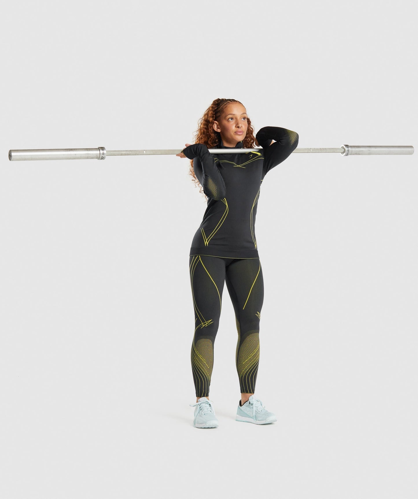 Gymshark Apex nahtlos 1/4 Reißverschluss - Schwarz/Gelb