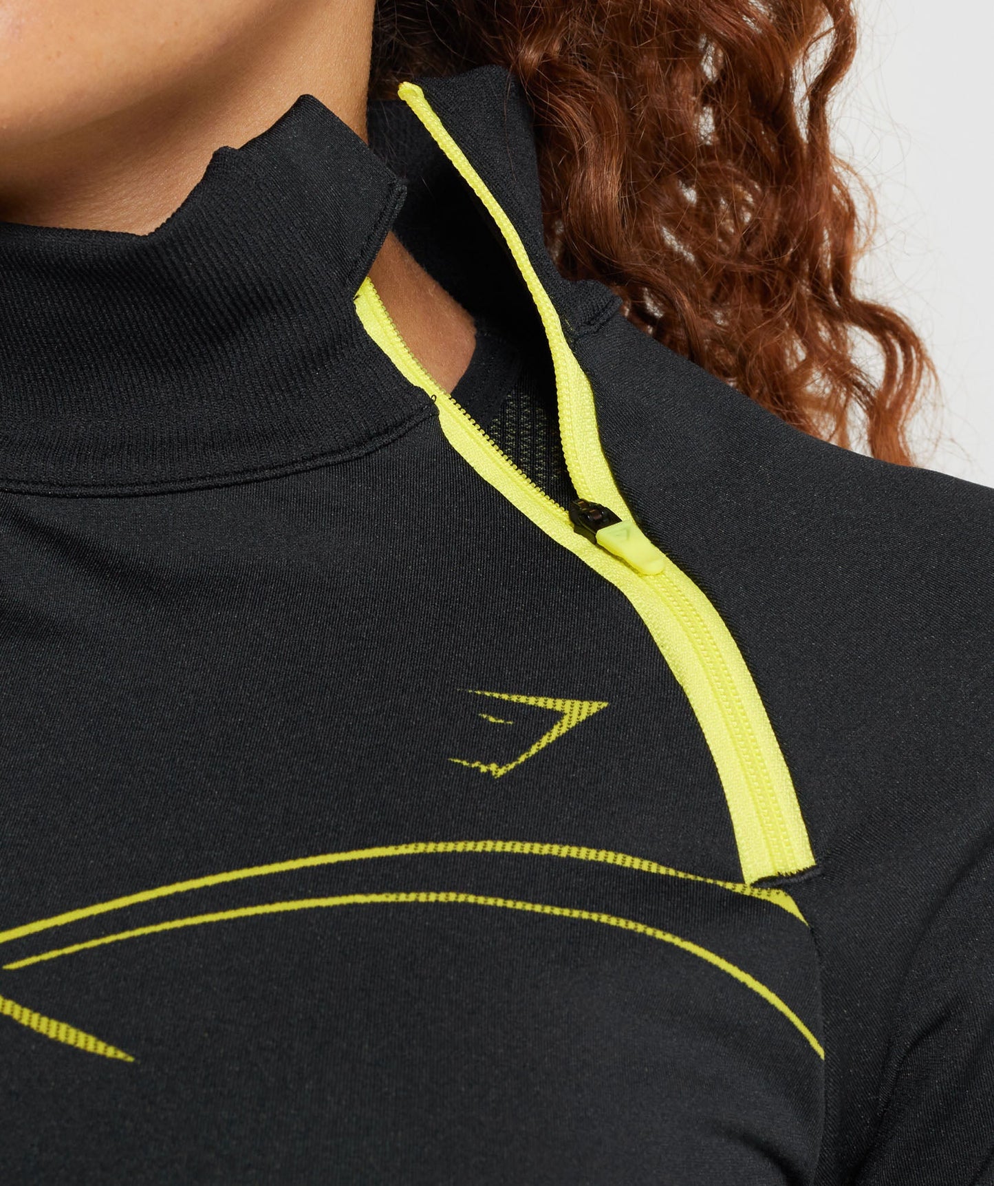 Gymshark Apex nahtlos 1/4 Reißverschluss - Schwarz/Gelb