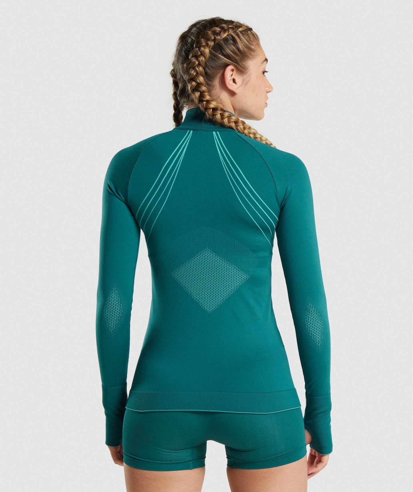 Gymshark Apex nahtlos 1/4 Reißverschluss - Teal