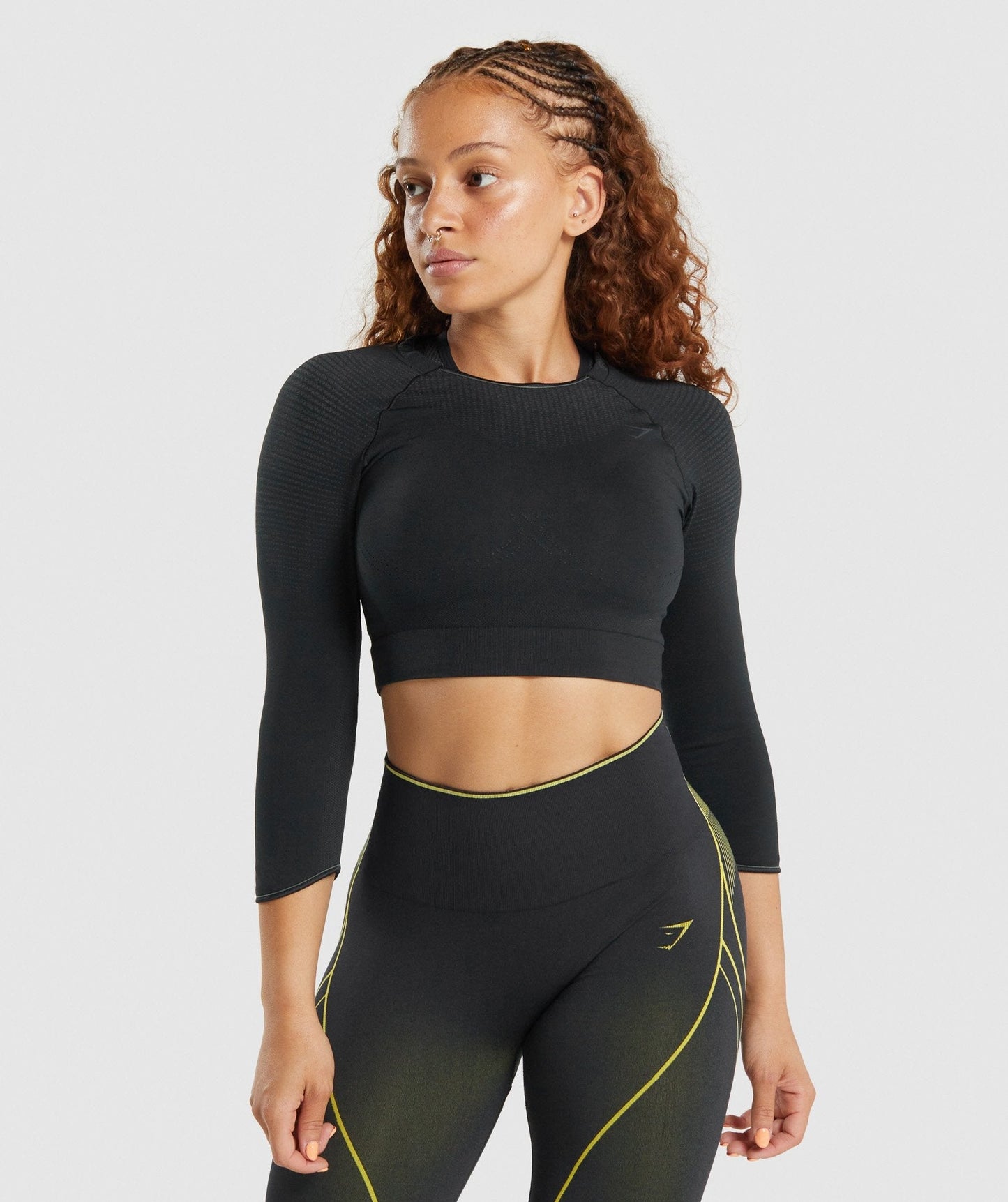 Gymshark Apex nahtloses Crop Top - Schwarz