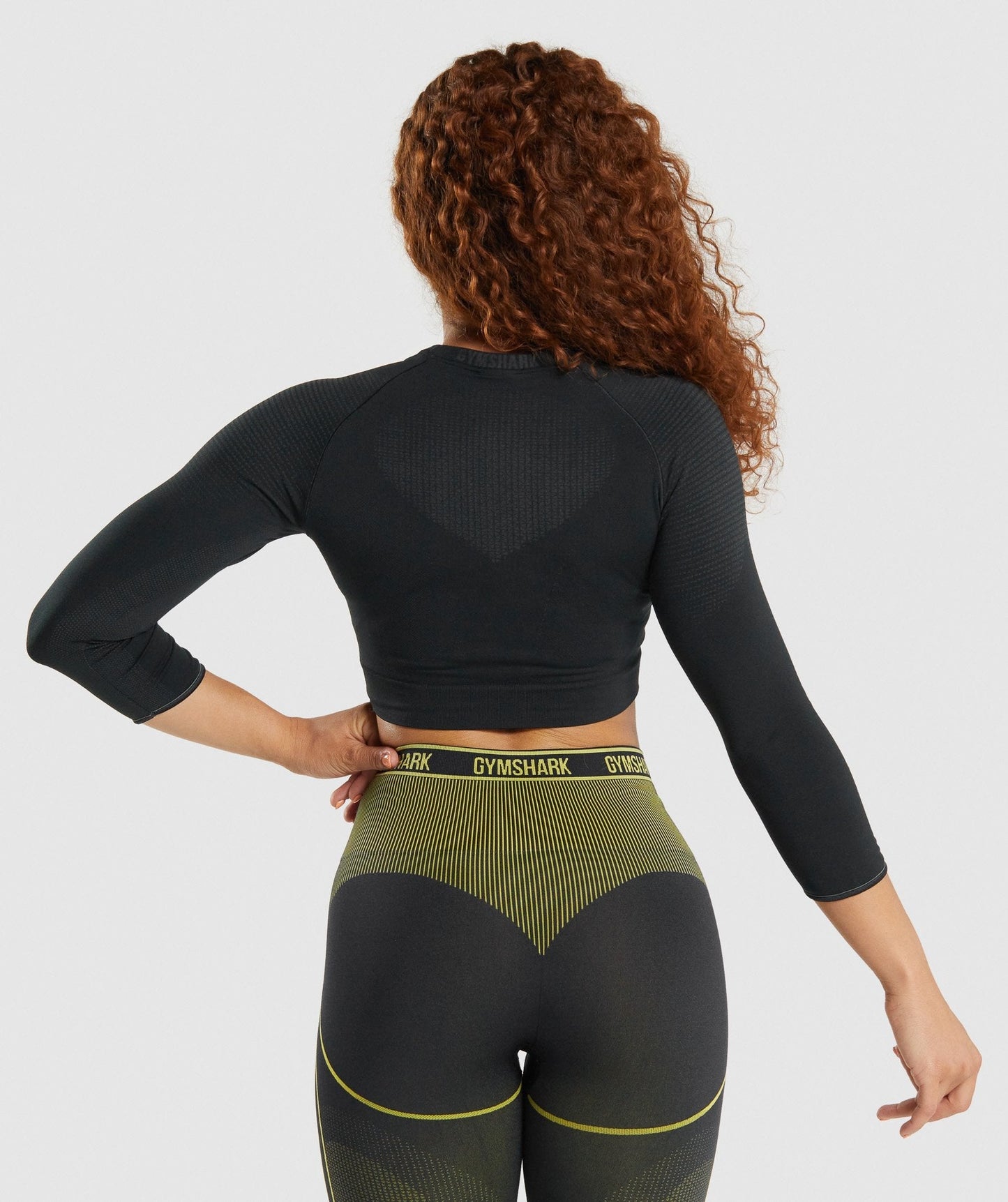 Gymshark Apex nahtloses Crop Top - Schwarz