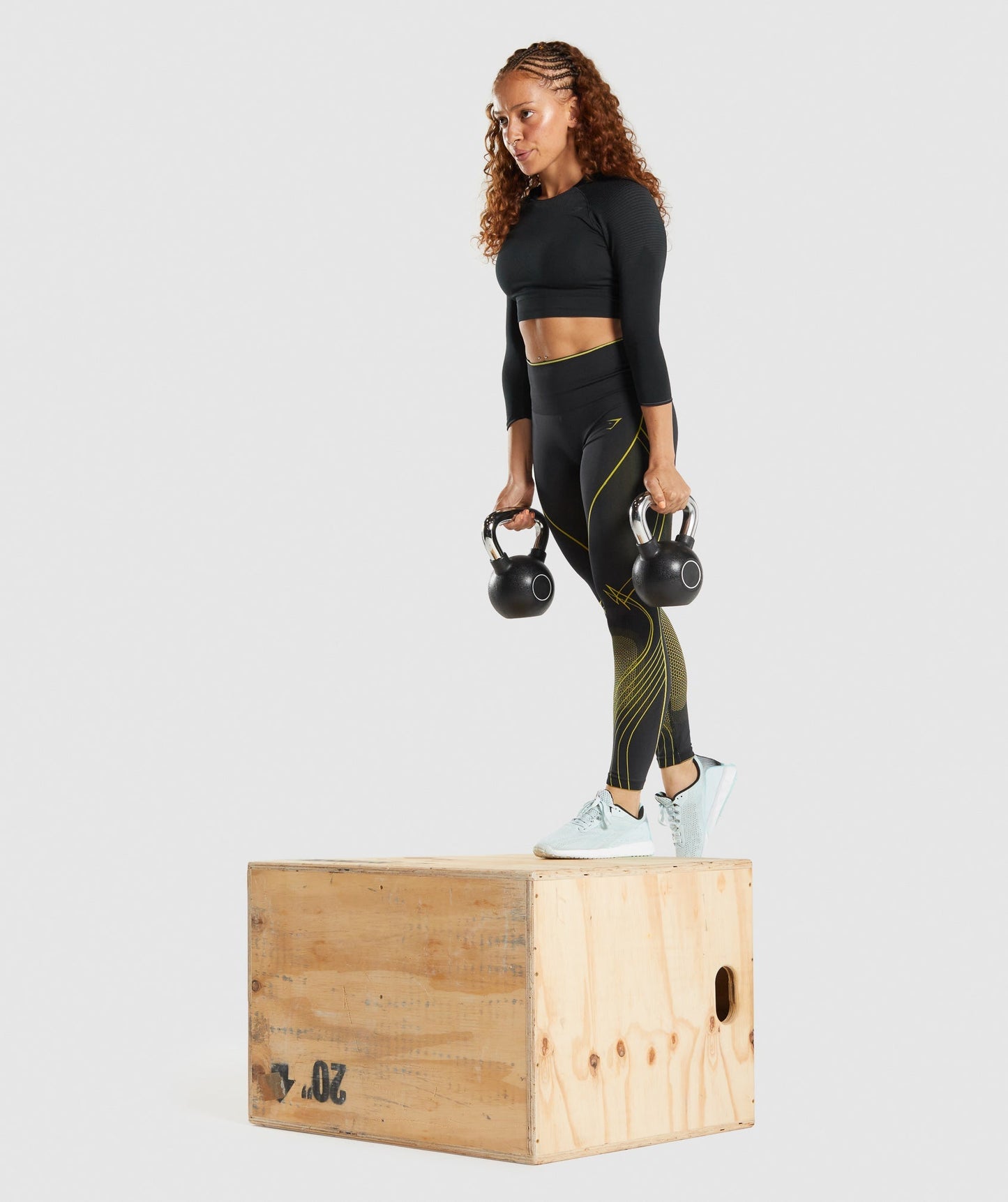 Gymshark Apex nahtloses Crop Top - Schwarz
