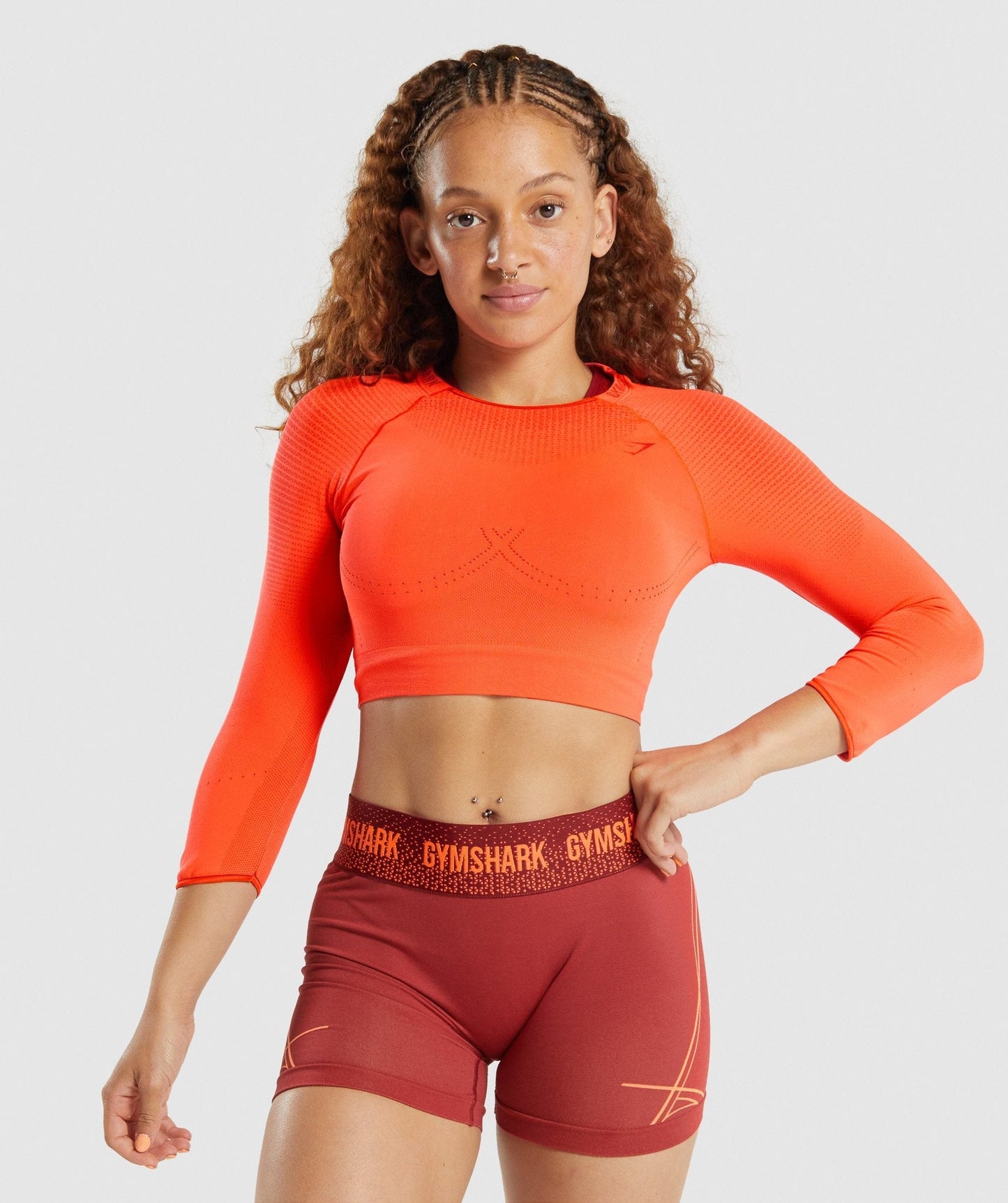 Gymshark Apex nahtloses Erntepunkt - Orange