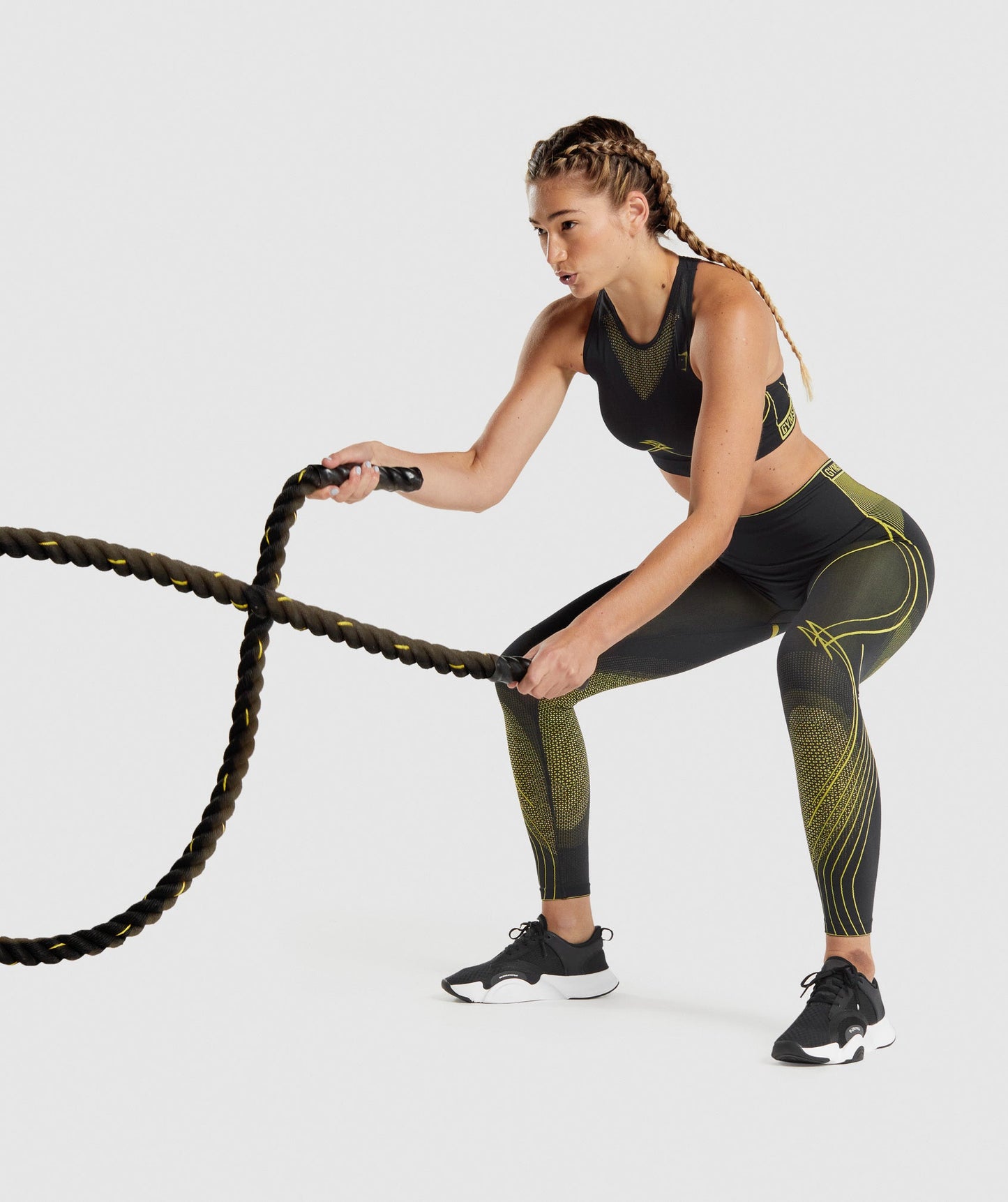 Gymshark Apex nahtlose Hochhut -Leggings - Schwarz/Gelb