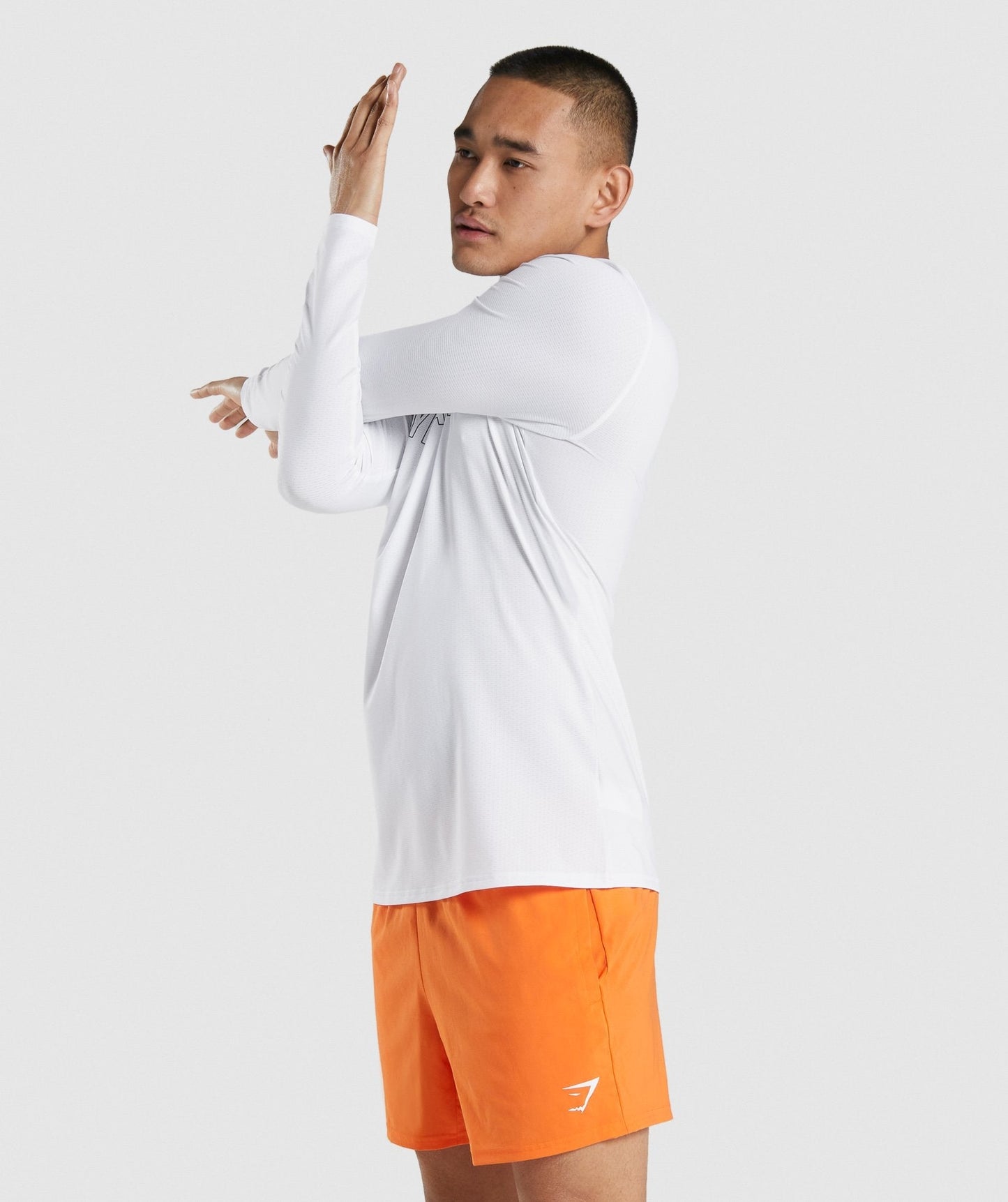 Gymshark Ankunft Grafik Langarm T -Shirt - Weiß