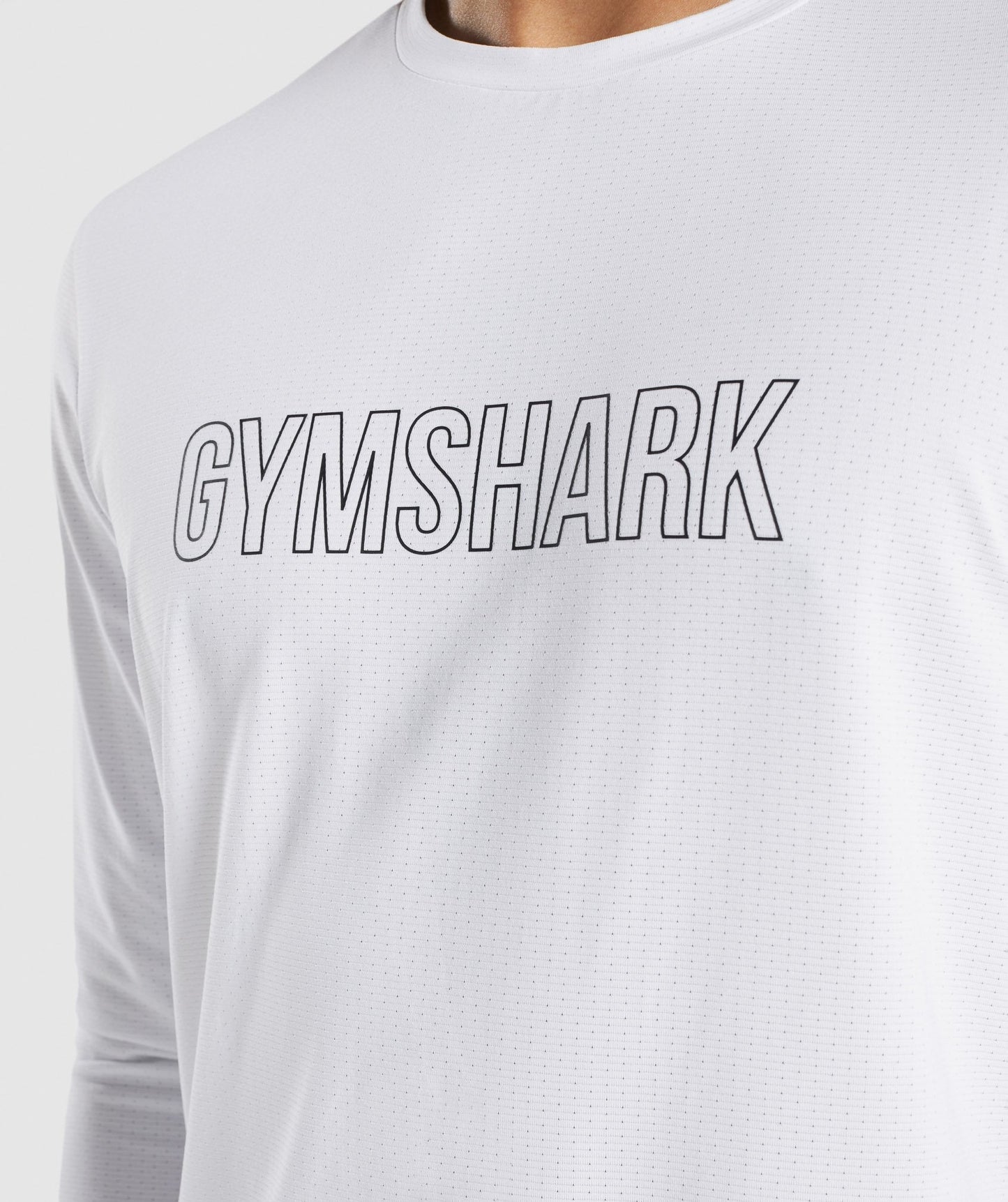 Gymshark Ankunft Grafik Langarm T -Shirt - Weiß