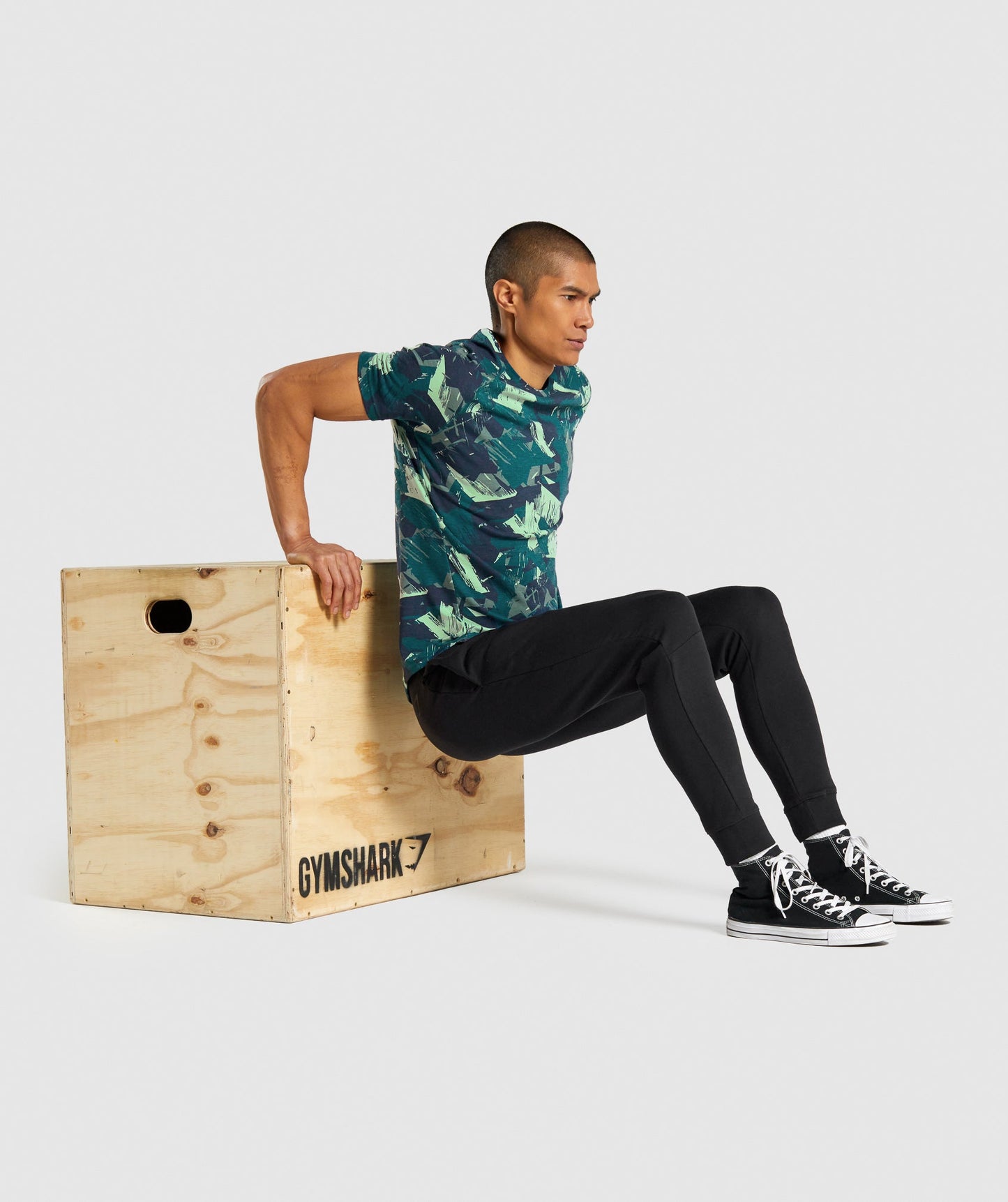 Gymshark Fett T -Shirt - grüner Druck