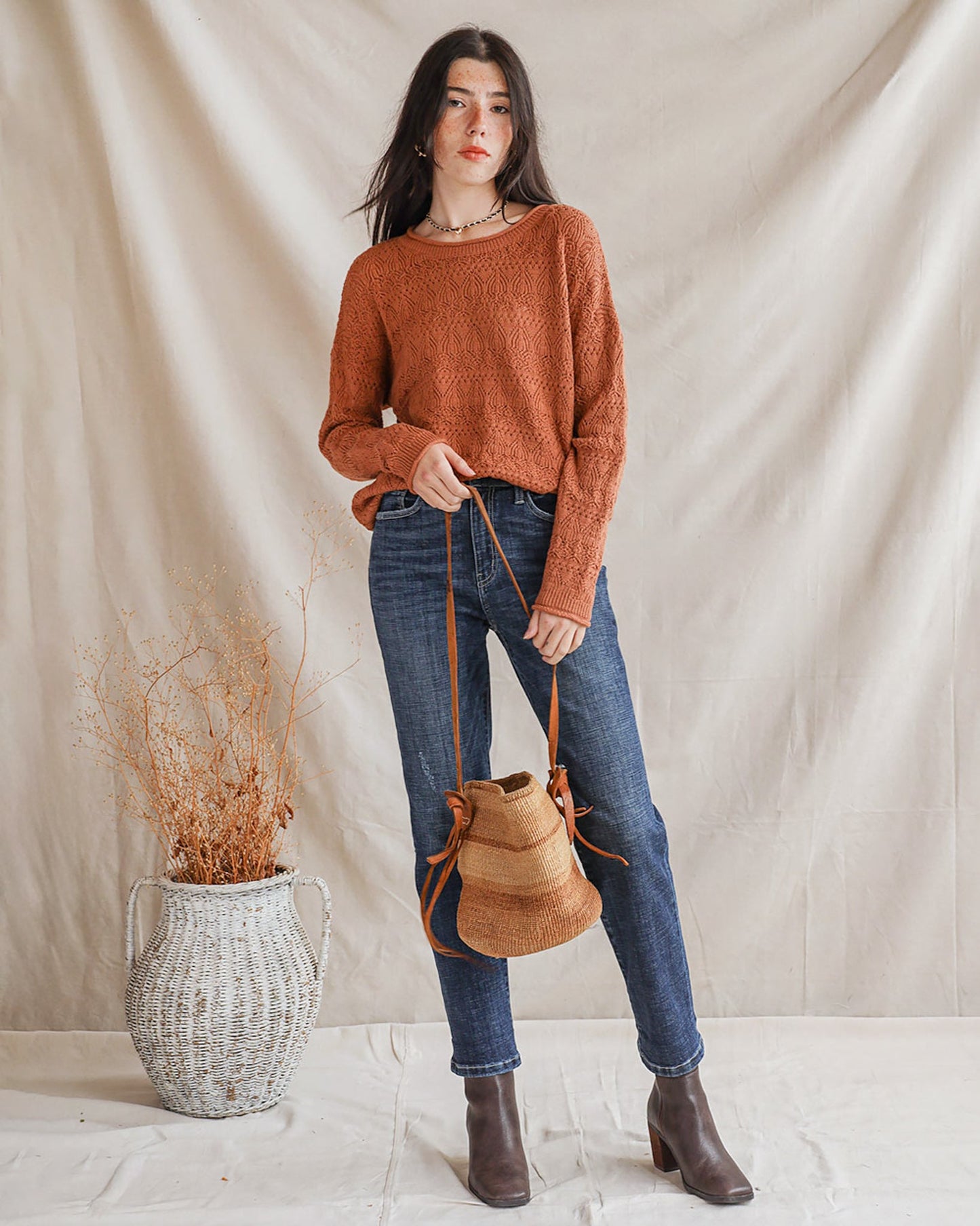 Pullover mit Stilted Arches - Rost