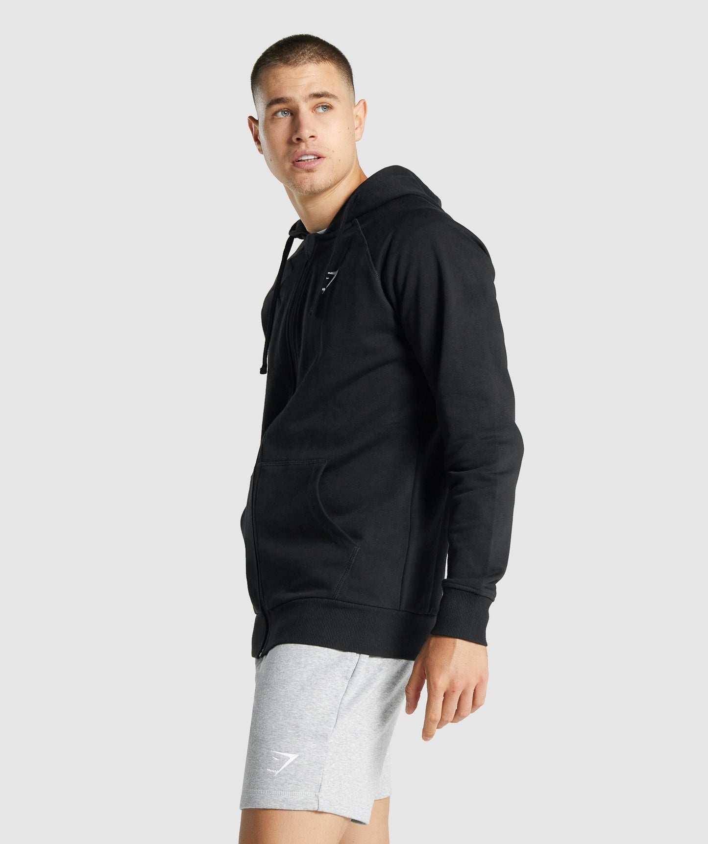 Gymshark Crest Zip Up Hoodie - Schwarz