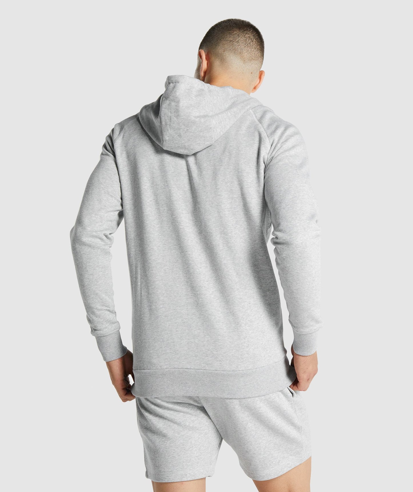 Gymshark Crest Reißverschluss -Hoodie - hellgraue Mergel