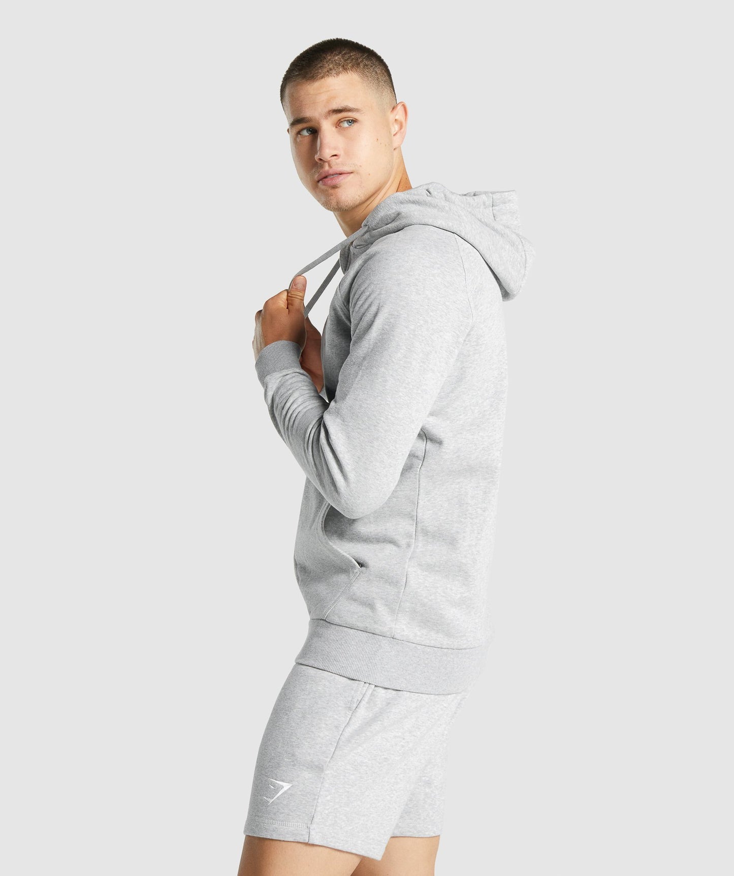Gymshark Crest Reißverschluss -Hoodie - hellgraue Mergel
